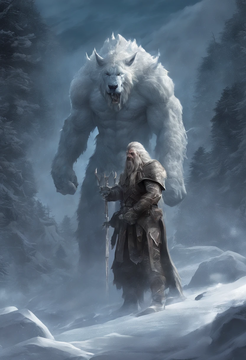 norse mythology，Ymir, Cuerpo gigante，musculoso, Vestimenta nordica, gigantesco，Fondo congelado， gigante de hielo, cuerpo completo, Tipo de disparo: Plano amplio
Estilo: hyper-realistic, Foto realism, cinematography
--ar 9:16