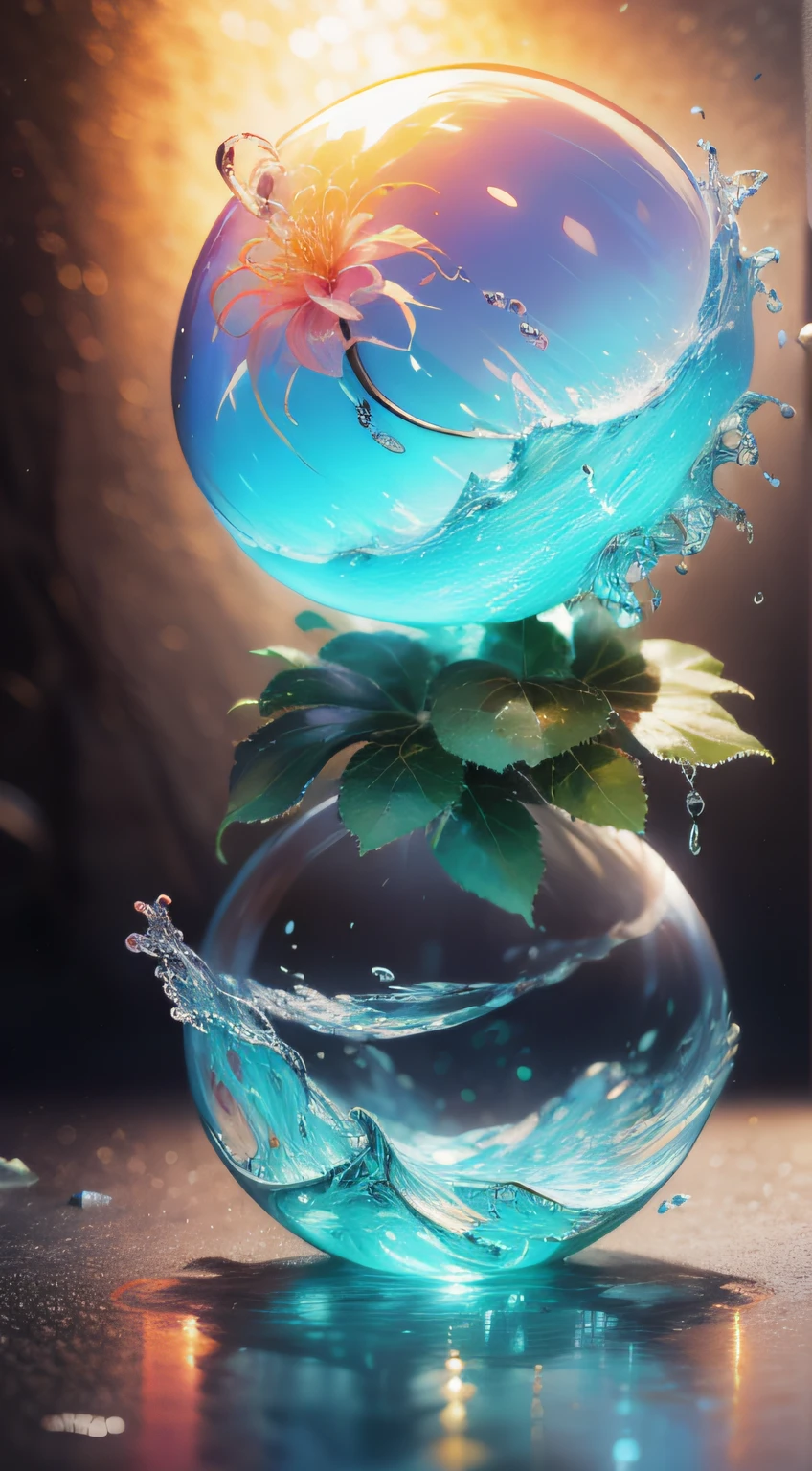 Kizi，Cute girls，((water sphere))，Wearing a Tang costume，Golden，((rainbowing))，water elemental，((vivd colour))，Water quality sense，Magical Circle，water sphere，water dragon，(((Kizi)))，Textures are diverse， chinese dragon concept art， Anime art wallpaper 8 K， anime artsyle， Detailed anime artwork，Epic composition，Realistic lighting，high definition detail，tmasterpiece，Best quality，