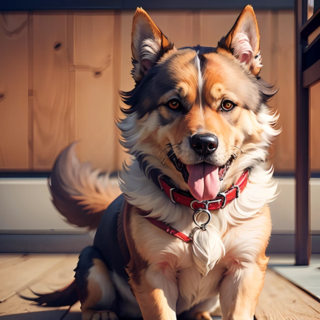 golden-furred and loyal dog --auto --s2