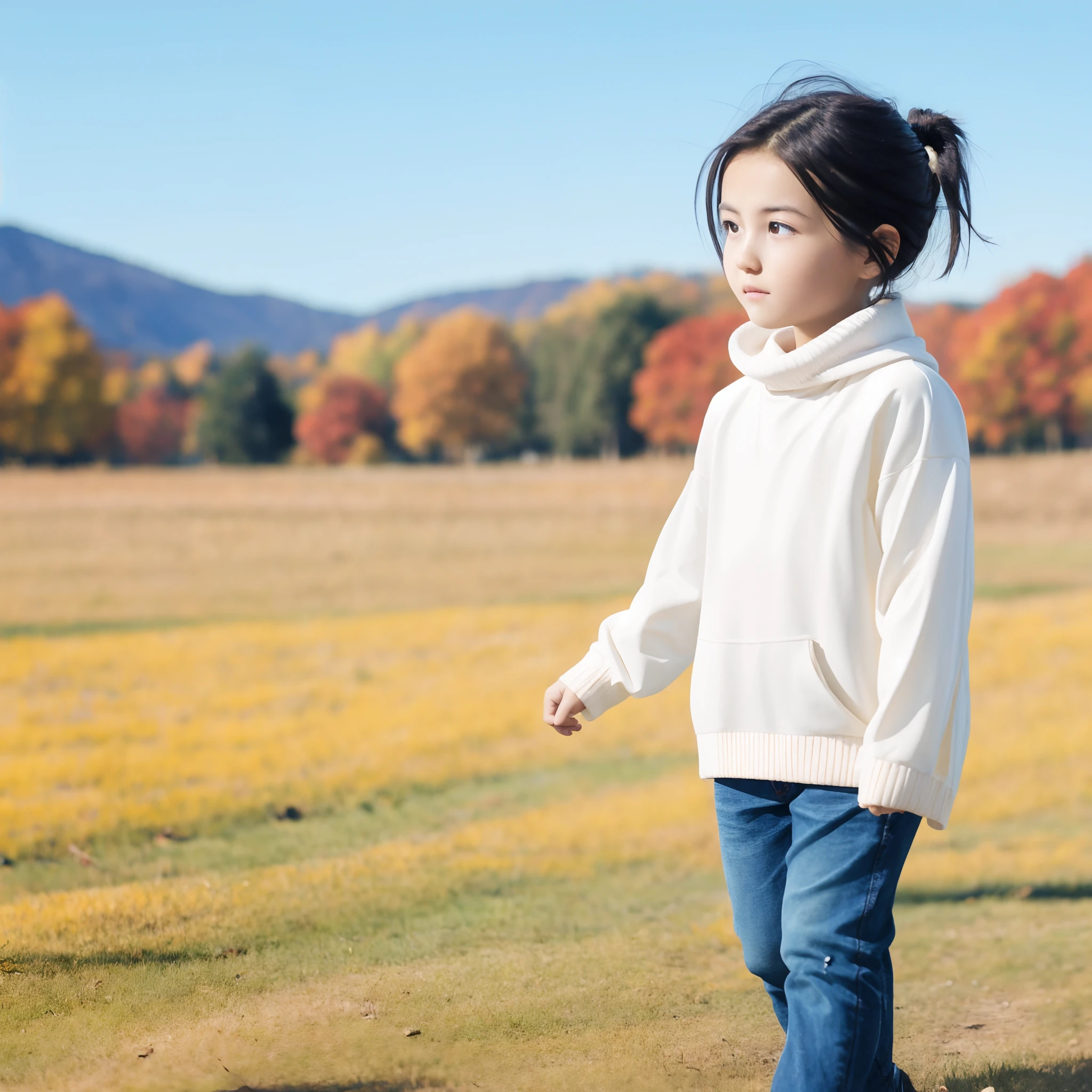 Make a picture where a child is sitting under a tree in the forest making a wish