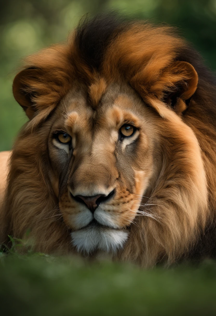 there's a lion, Caminhando na grama com uma pedra ao fundo, Pintura de Derek Zabrocki, Unsplash, arte digital, Rei da selva, with a lion's mane, olhar orgulhoso, fazendo uma pose majestosa quente, Aslam Lev, Meio lev, 2D Full-length Lion, olhar orgulhoso, arte digital animal foto, lion mane