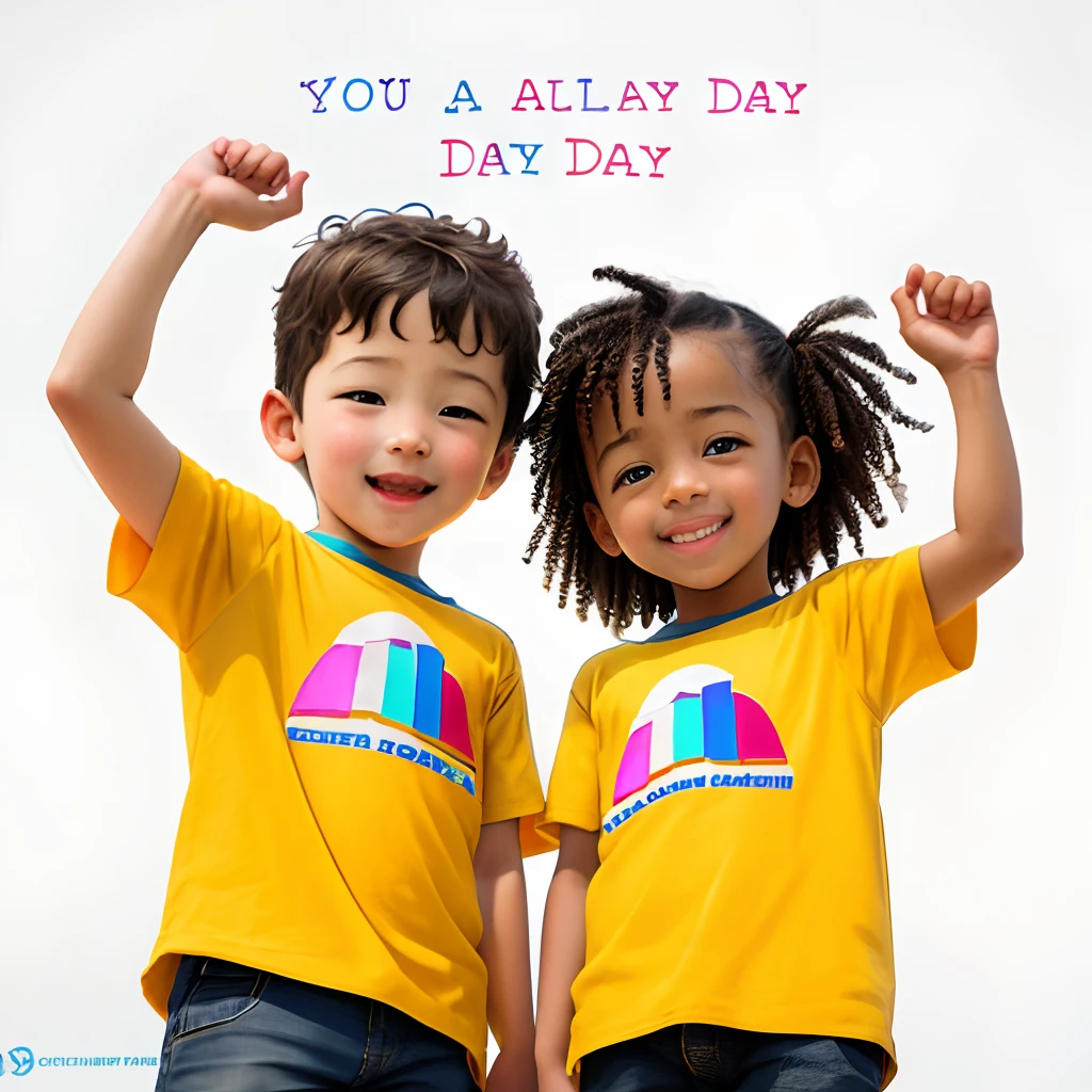 Create an image for my company to post on Instagram that celebrates children's day.
I need the children to be diverse and with a tone of joy.