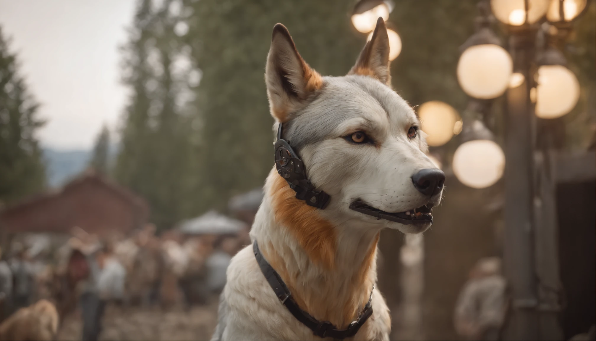 Max Quality, Dramatic lighting, pose amenazante, fierce expression, Epic atmosphere, (((Casco en forma de cabeza de lobo))), (((Toma de cuerpo completo))),Un lobo hecho de metal, ciborg, Estilo cyberpunk, mecanismo, ((Detalles intrincados)), HDR, ((Detalles intrincados, hiperdetallado)), Incandescent lamps, Cinematic shot, vignette, Efecto Bokeh Beckground, (Caninos), (Toma de cuerpo completo).