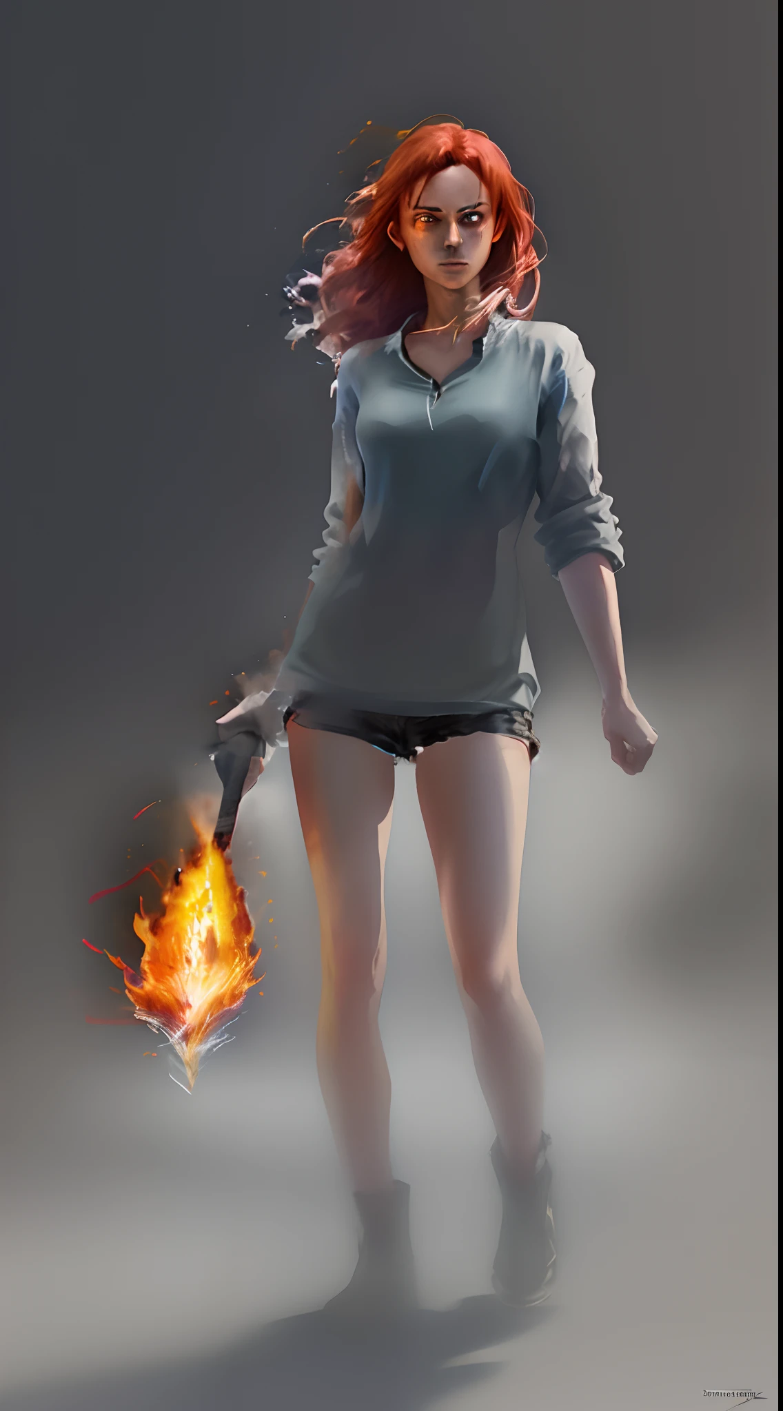 Girl playing with fire, ablaze with intensity, Glowing embers, Swirling smoke, Mesmerizing action, Flowing red hair, sparks flying, Fearless expression, Dark background, Intense lighting, Fiery atmosphere, dynamicposes, Dangerous beauty, Fascinating energy, Burning passion, Thrilling suspense, intense heat, Scorching flame, dramatic contrast, Smoky veil, fiery glow, Enchanting dance, Strong presence, Flashing shadows, Fiery artwork, Vibrant colors, blazing infero, Hypnotic flame, daring adventure, Her eyes shone with a blazing light, Heat waves, Glowing embers fall, Exhilarating performance, Blazing sparks in the night, adrenaline rush, Radiant warmth, Breathtaking spectacle, Raw intensity, Fiery passion is unleashed.