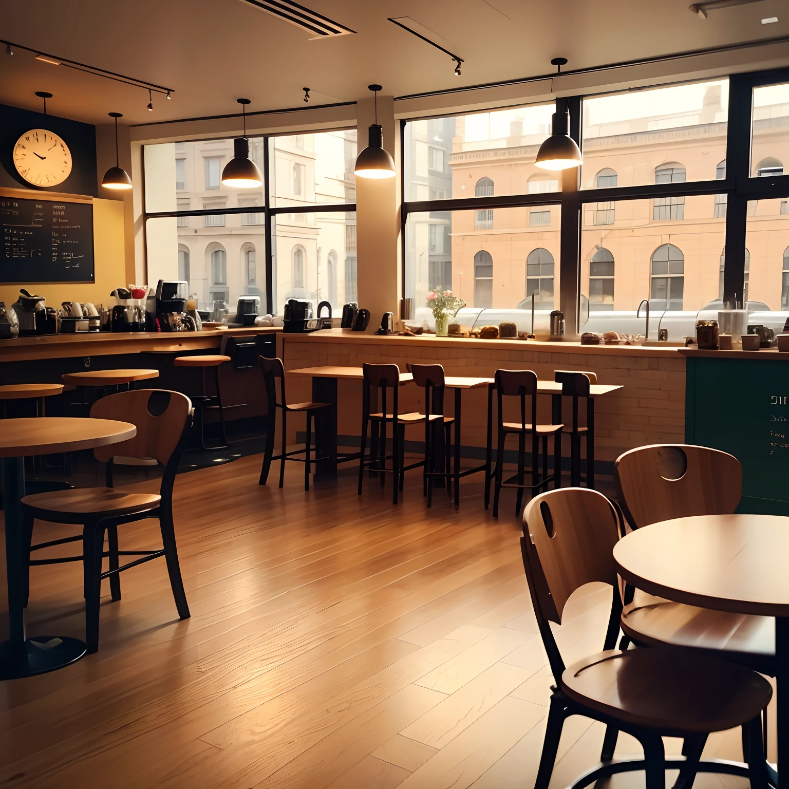Interior de uma cafeteria,em Londres, Coffee shop, coffee shop , interior, scenecy, anime scenery, Londres, anime, Estilo anime
