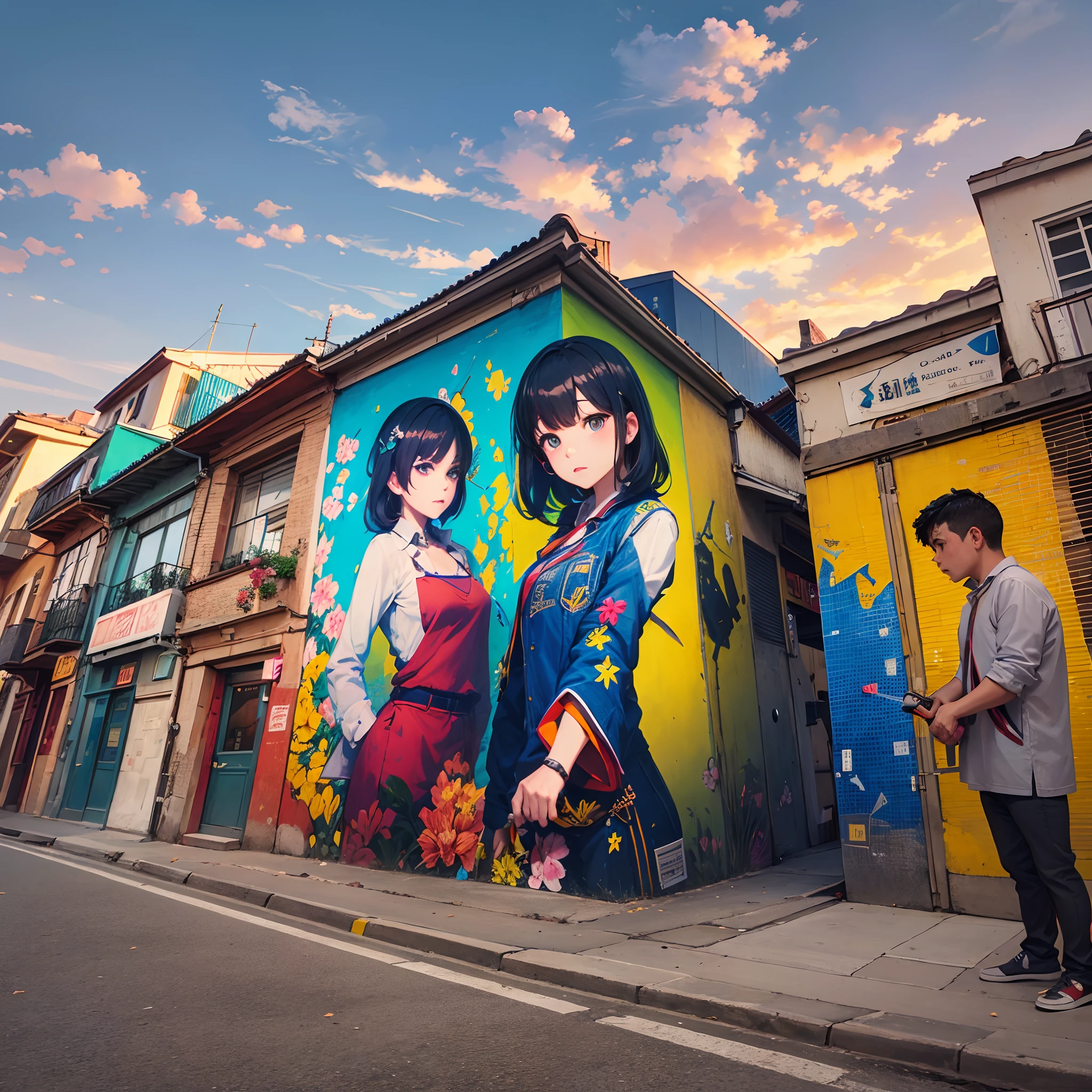 La mejor calidad,Altas Resoluciones,ultra detallado,realista:1.37, De color, colores vibrantes, Carefully selected lighting, retratos, libertad, People who live their lives to the fullest, Individuos diversos, expresiones alegres, bulliciosas calles de la ciudad, Vivid street art, Arquitectura impresionante, Nature in full bloom, Paisajes impresionantes