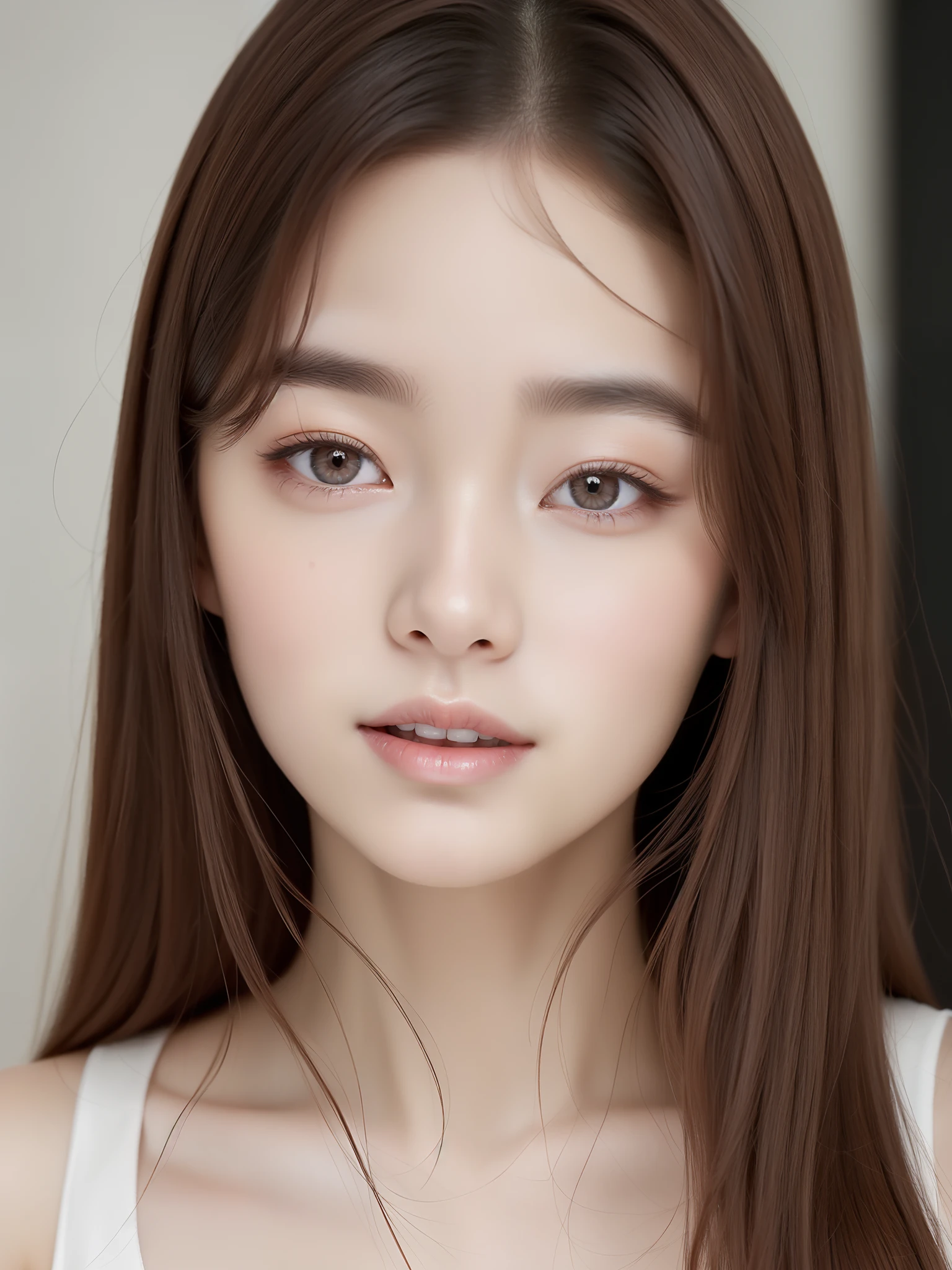 22 years old、(Russian face of royal idol)、(From the neck up)、(Sparkling eyes)、(Eyes are hearts:1.48)、(beautiful neck:1.48)、(Crisp double:1.48)