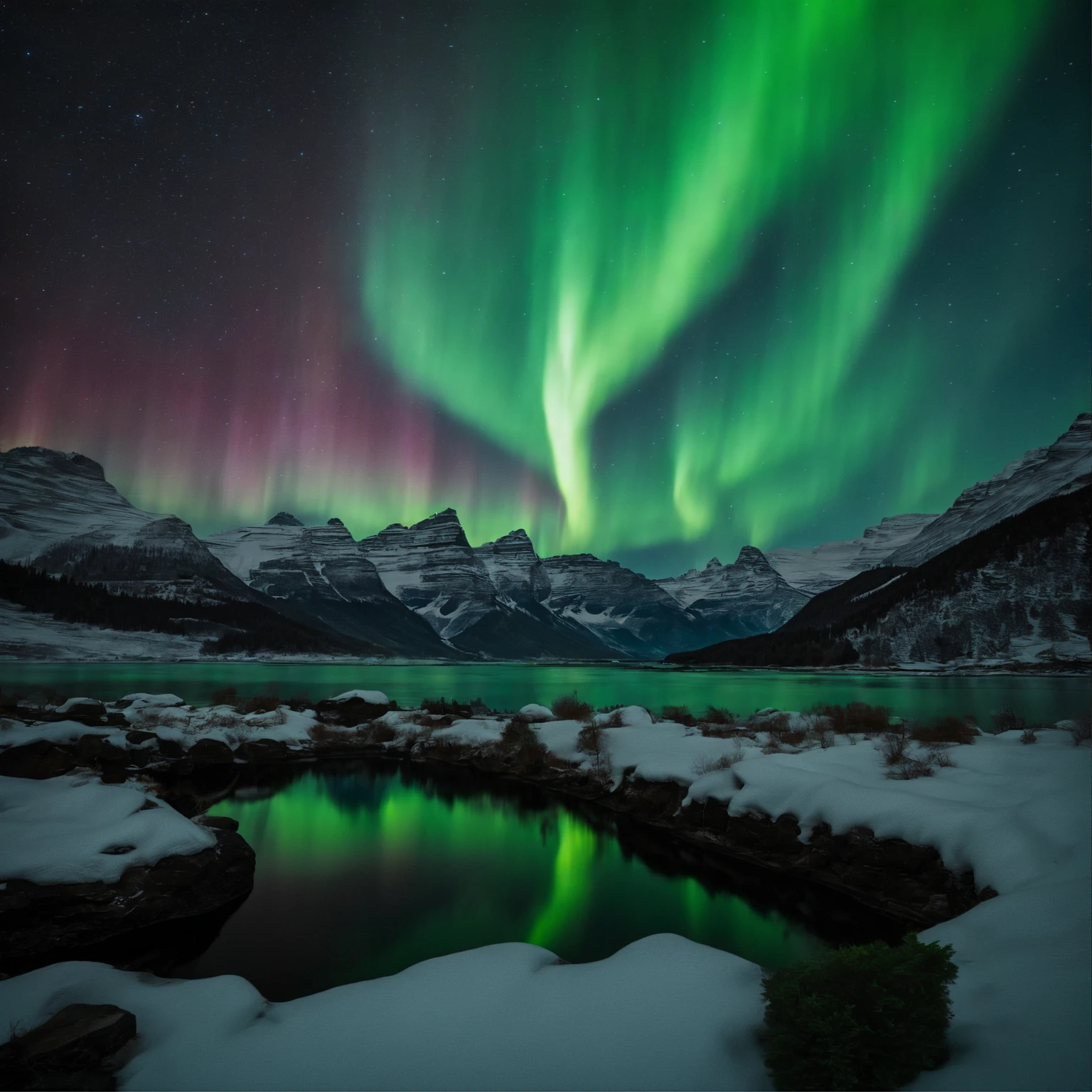 Master Parts、Superior Quality、superior image quality、The 8k quality、Beautiful pictures of the starry sky、magnifica、Arched Milky Way:1.25、Blue glacier、(Aurora:1.9)