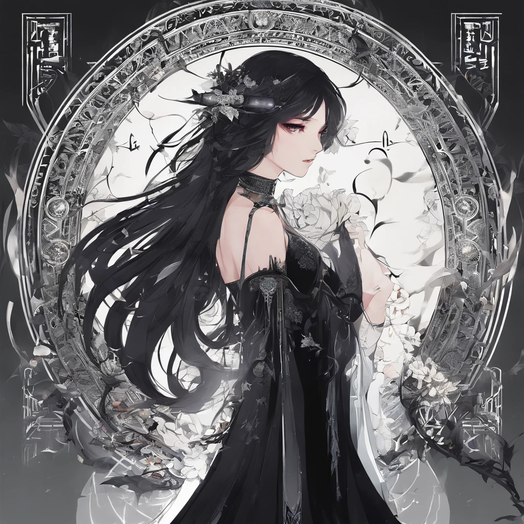 (best quality,realistic),(dark sword,black sword,shadowy sword,mysterious sword),(anime style,gothic style,dark fantasy),(detailed blade:1.1),(elegant handle,embellished handle),(beautiful hilt,carefully crafted hilt),(ornate design,delicate engravings),(glistening edge,sharp edge),(dark aura:mysterious aura),(black silk stockings,gothic ta attire,black dress),(charming gaze,intense eyes),(long flowing hair,black hair with highlights),(sinister atmosphere,ominous background),(moonlit night,nightfall),(subtle moonlight,soft moonlight),(glowing runes:subtle runes),(ethereal beauty,alluring appearance),(floating petals,dark petals),(mysterious powers:enchanting powers)