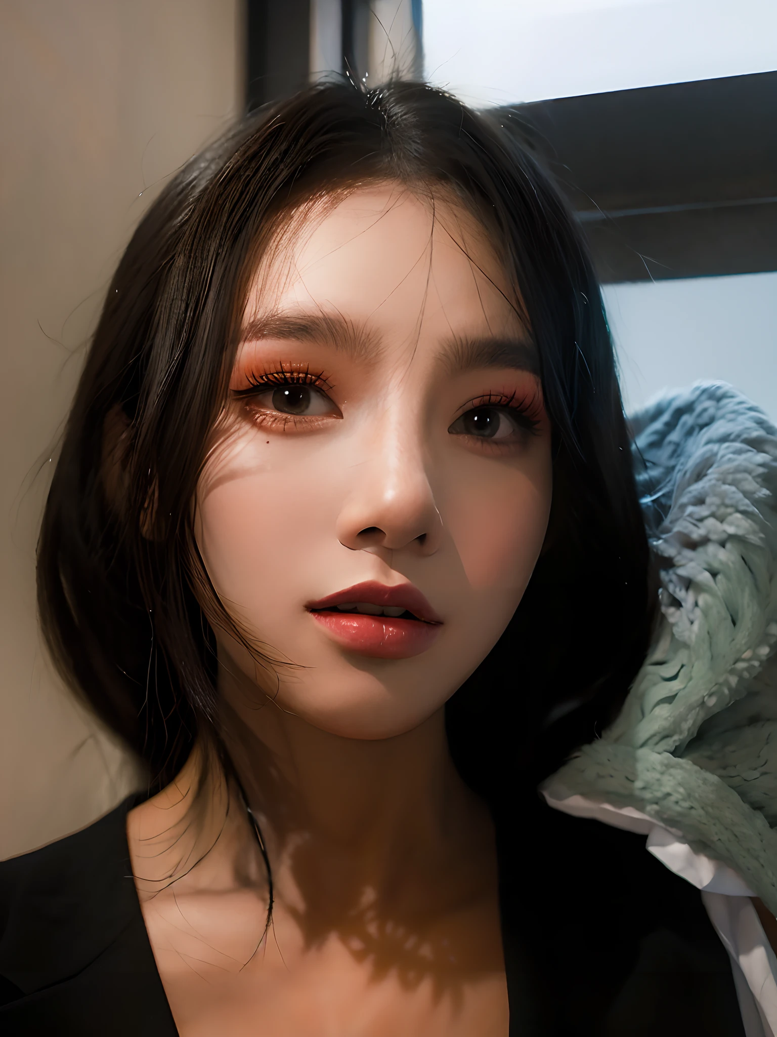 Make it to beautiful korean girl looks with natural makeups and looking to viewer