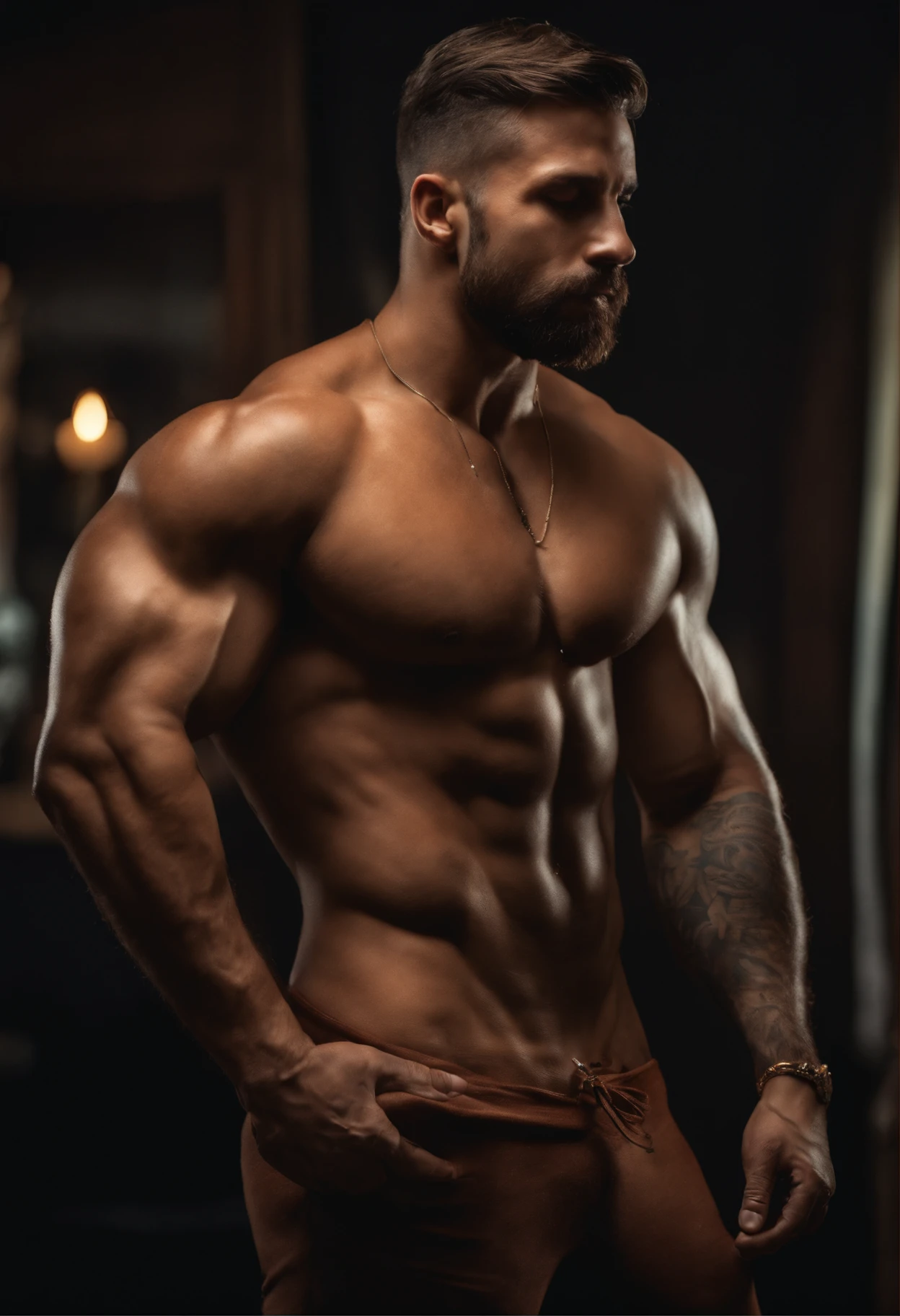 Hombre musculado desnudo de cuerpo entero calidad superior