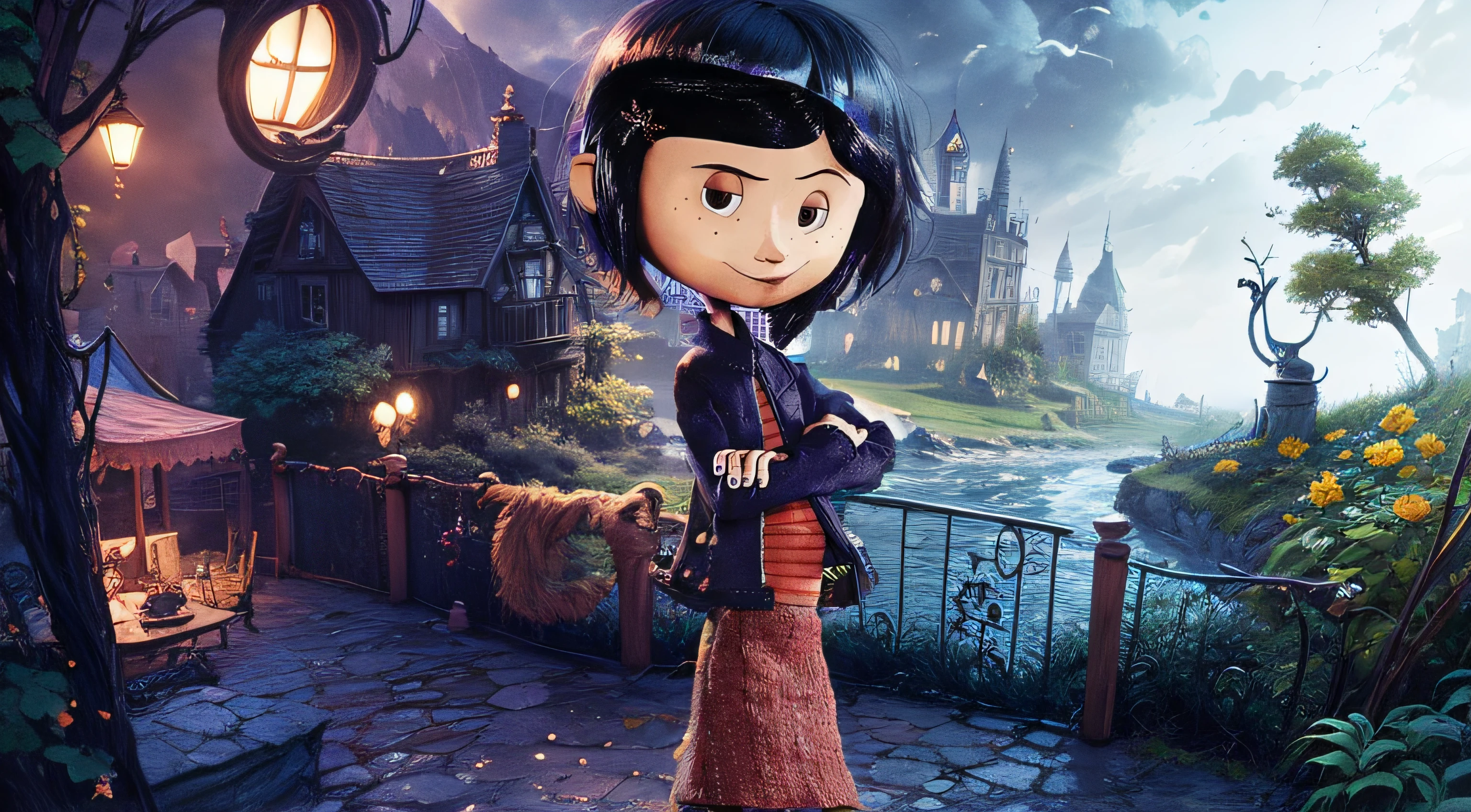 coraline style, concept movie, fantasy