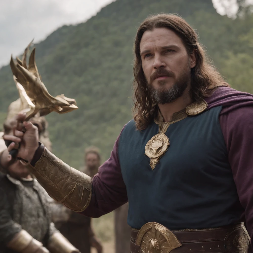 Azathos watched with wide eyes as Jesus stepped on Thanos and pointed at Arceus with an AK47 in his hand