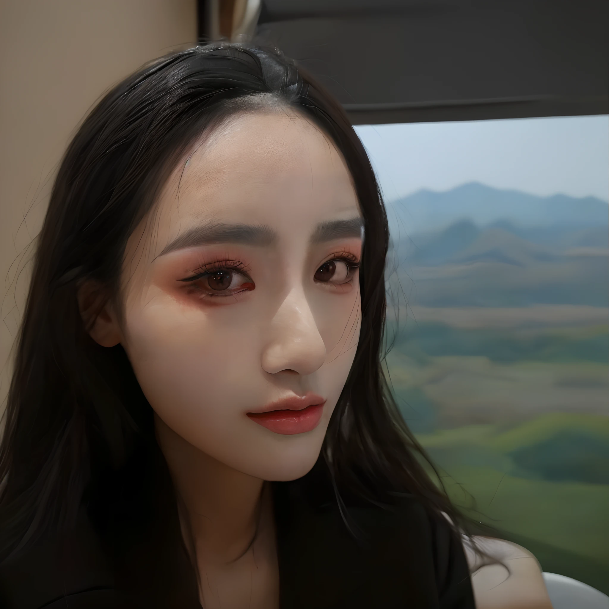 Make it to beautiful korean girl looks with natural makeups and looking to viewer