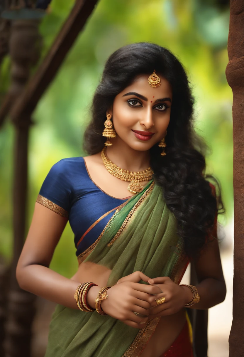 Kerala girl in saree realistic 3d render 8k resolution