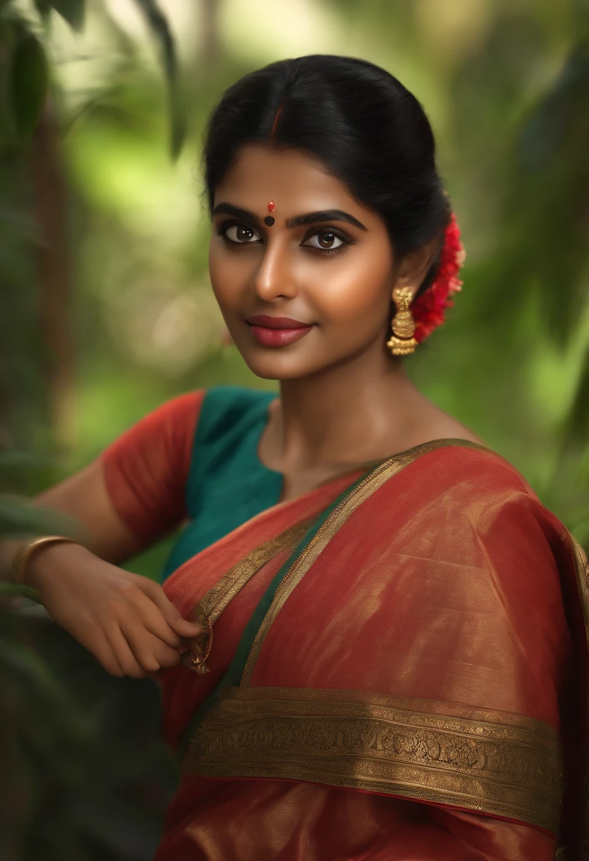 Kerala girl in saree realistic 3d render 8k resolution