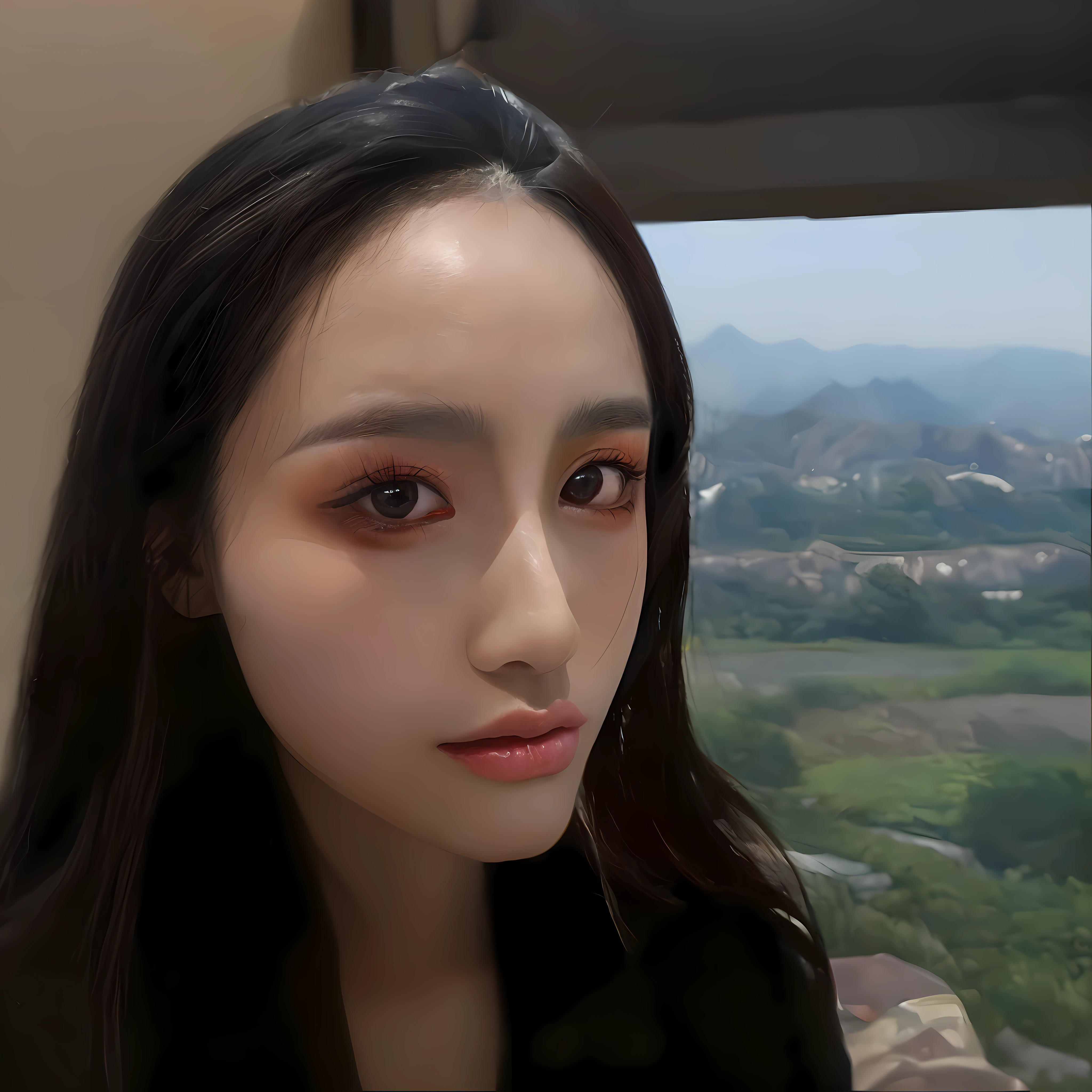 Make it to beautiful korean girl looks with natural makeups and looking to viewer