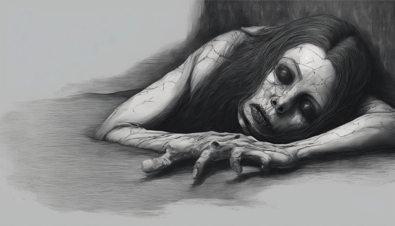 Beheaded woman. Dans le noir, bunker vide et sale. du sang partout. Morceaux de cadavre.