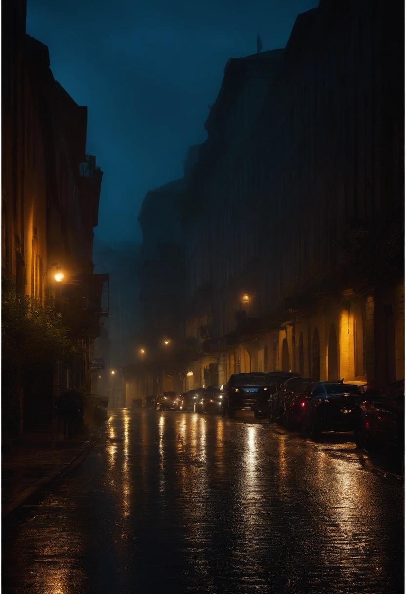 Dark rainy night