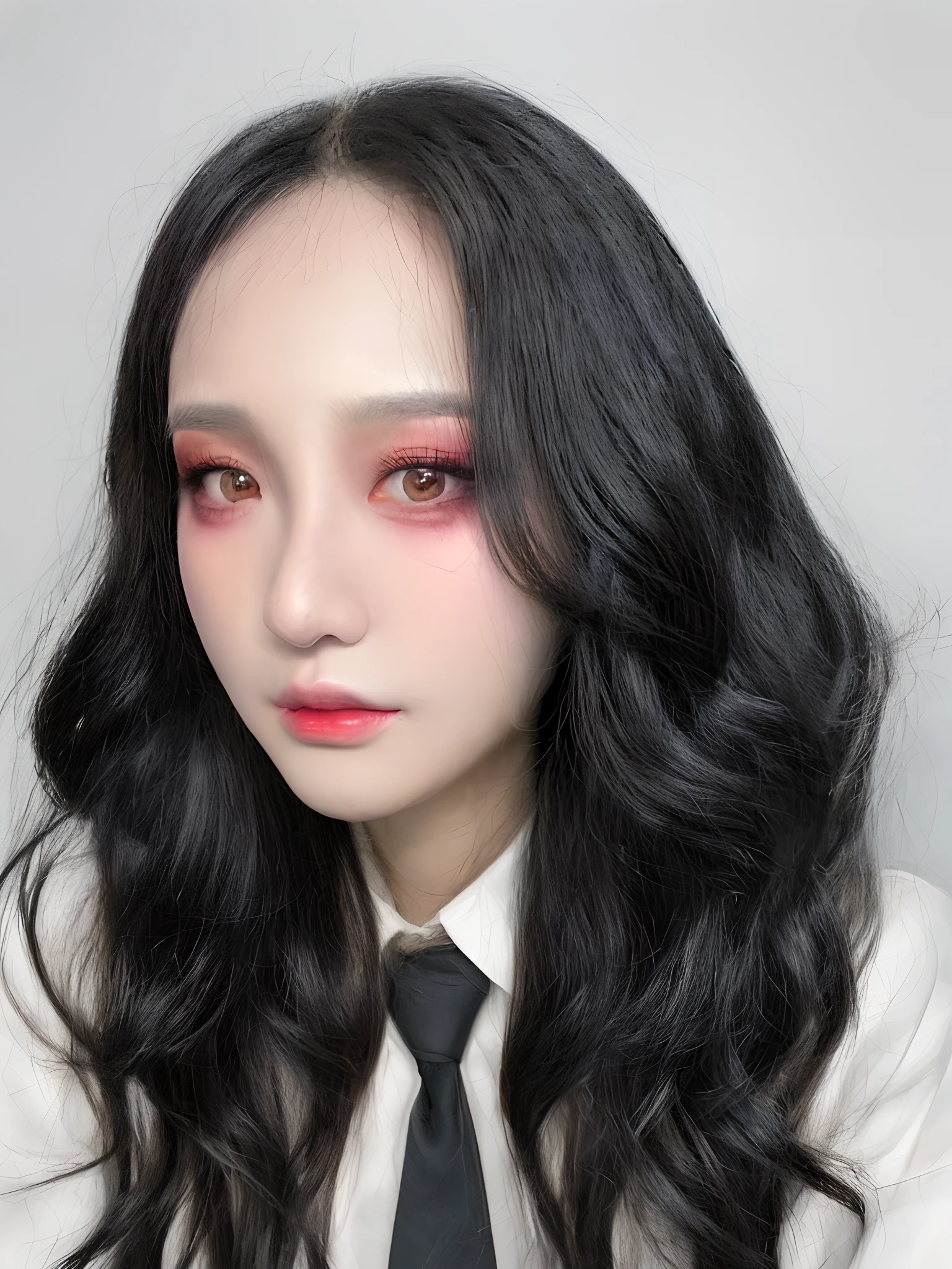 Make it to beautiful korean girl looks with natural makeups and looking to viewer