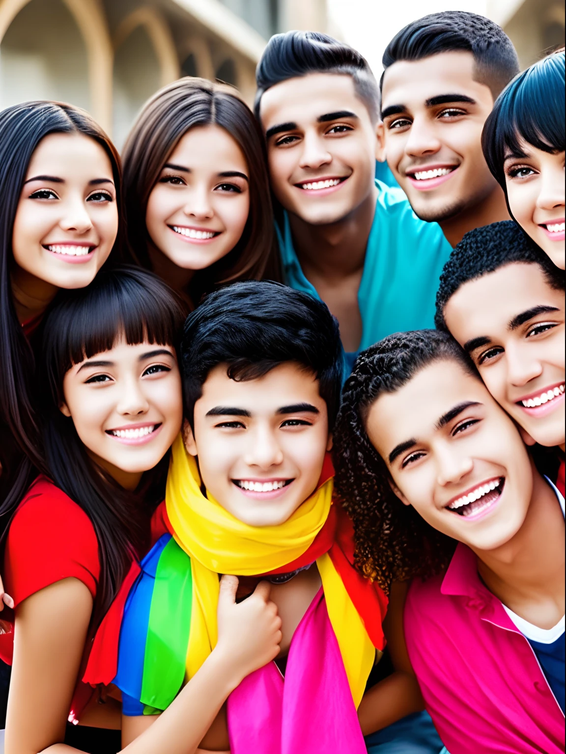Youth, young people around the world, bright smiles, men and women, brightness, vitality