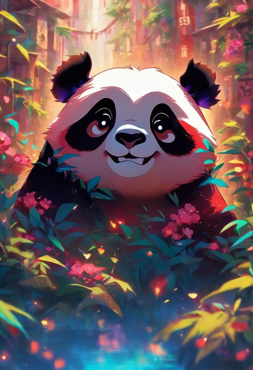 Ein niedlicher Panda,has big eyes,Rouge,faul,greet,Hohe Detailgenauigkeit, weisser hintergrund
