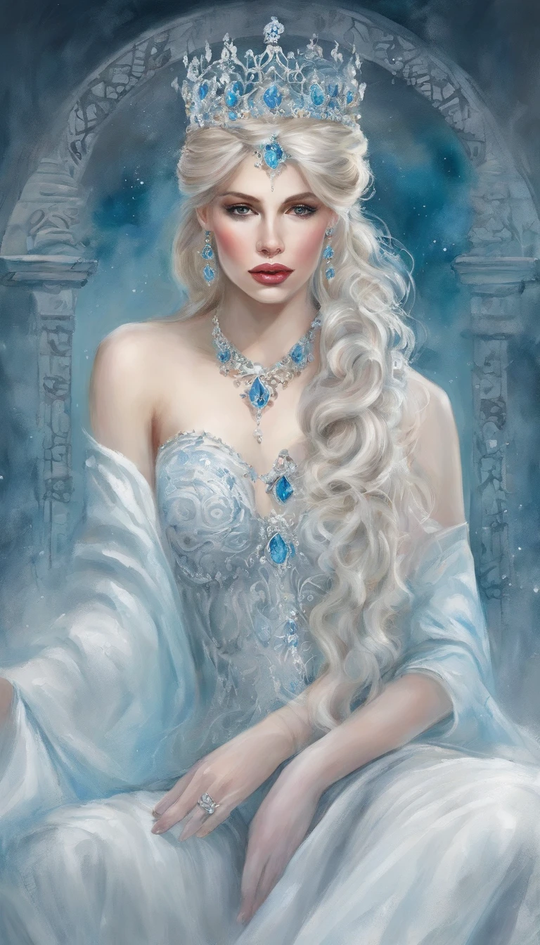 ((from below)), ((full body)), ((cross legged)), ((realistic)), Beautiful young girl, Sexy goddess, queen of ice, Princess crown, slender leg, cold light, the night, nevando, snowfield, (Skirt, One shoulder, Floral, Lots of patterns), (cyan colors, white colors), Detailed scenes, Beautiful digital illustration, the detail,Hyper-detailed, (correct hand, beautiful hand), (Solve the problem correctly), (best qualtiy,tmasterpiece)