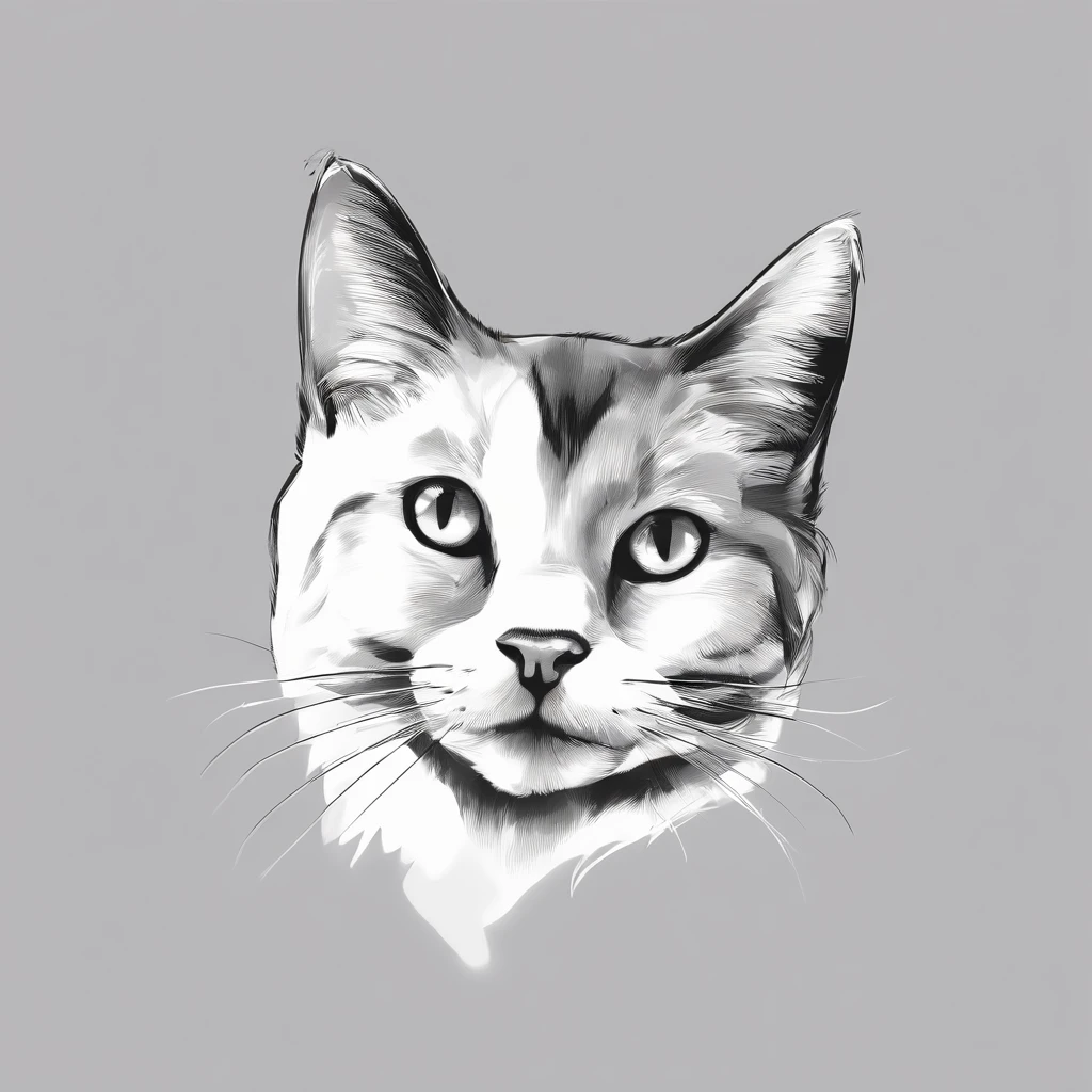 Create a simple clean hard brush illustration of a single cat paw at the center of a white background, black and white, no shadows, no effects