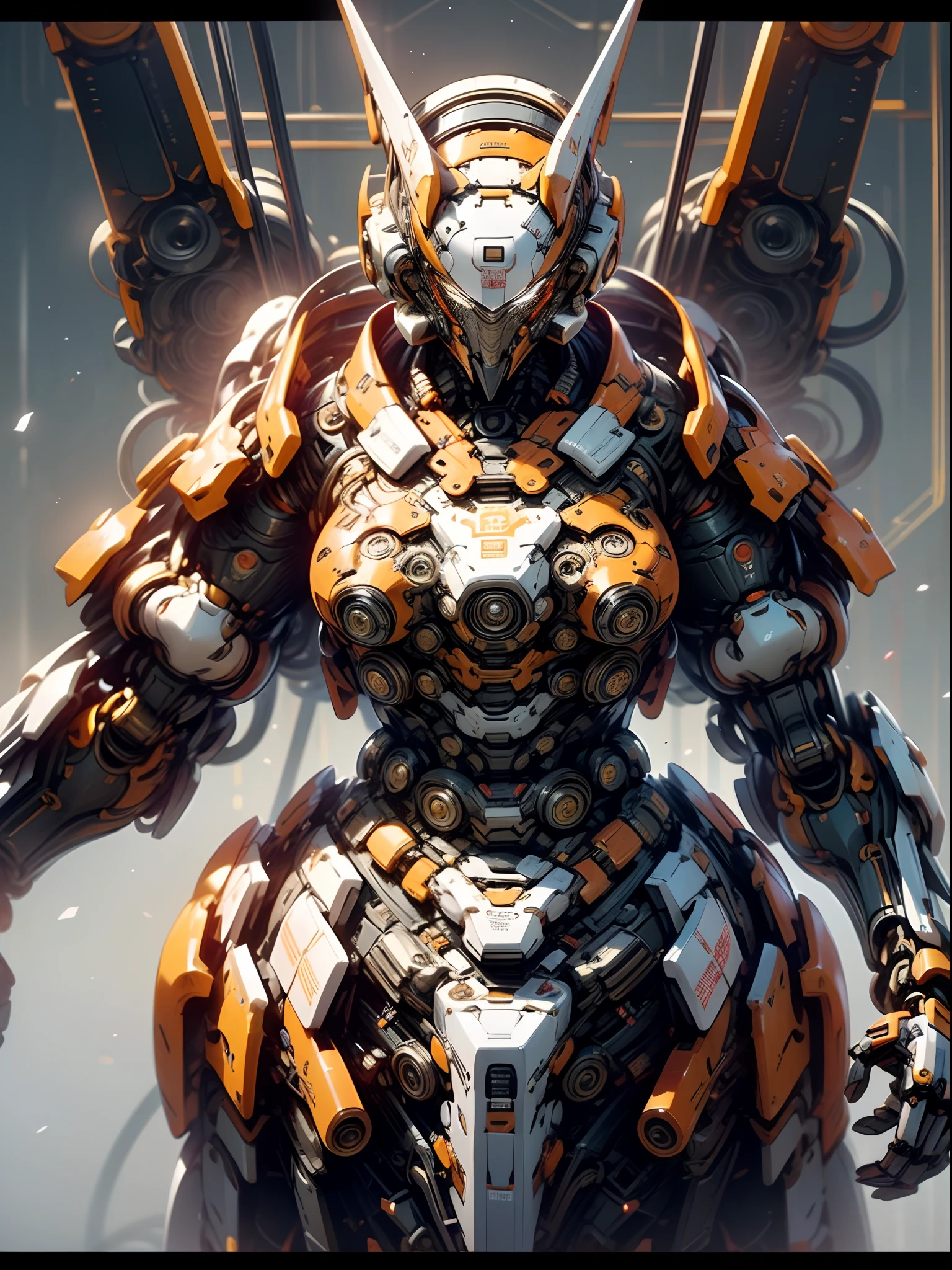 Mechanical steampunk-style mecha girl, made from mechanical parts, (mecha body), (mecha limbs), ((detailed face)), ((looking at camera)), gears and cogs, insane detail, ((dynamic pose)), cinematic lighting, steampunk background.