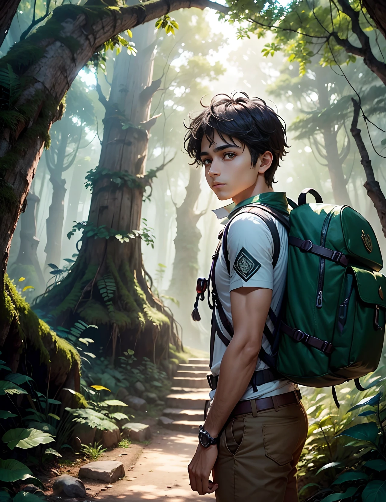 Eyes sparkling with excitement, Karim absorbed the map's intricacies. It unveiled a concealed portal nestled deep within a forest, promising passage to the enigmatic Lost City of Games. Without a moment's hesitation, he snatched his trusty backpack and embarked on a determined journey toward the forest, resolute in his quest to discover the hidden gateway.