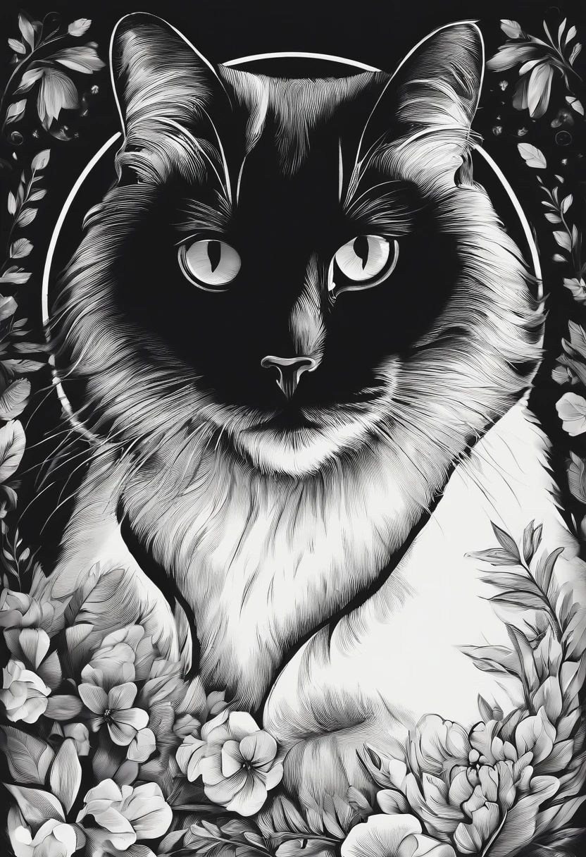 (best quality,4k,8k,highres,masterpiece:1.2),ultra-detailed,realistic,black and white,vector illustration,cat paw,centered,white background