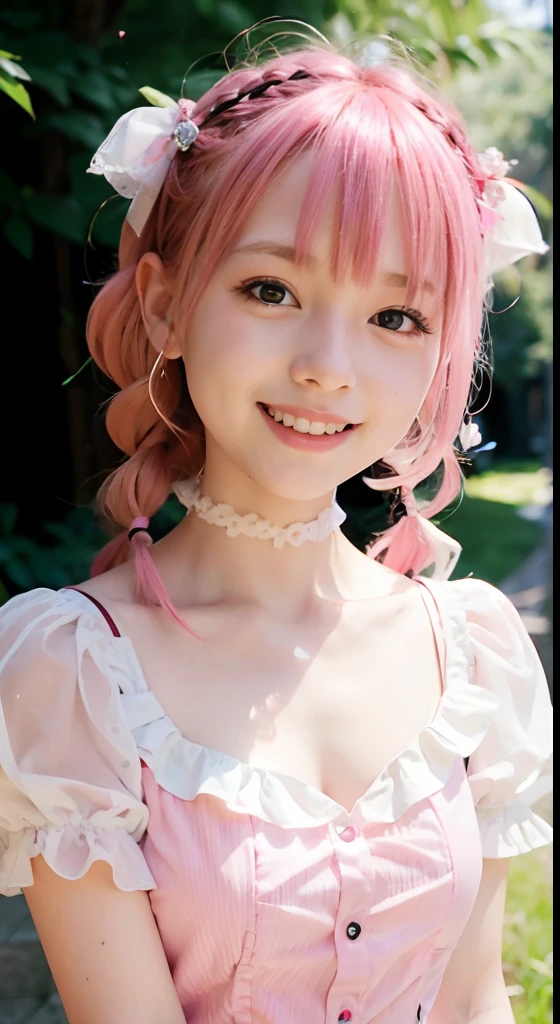 Very cute girl、soio、real looking skin、no-makeup、Beautiful skins、cute  face、Natural eyes, skin and hair、Japan cheergirl posing dynamically on the beach、Cute little girl s、a beauty girl、Short-cut hairstyles、Ribbon hair ornament、a closeup、cosplay foto、Anime Cosplay、（tiny chest）、（flat breast）、RAW Photography, top-quality, hight resolution, (​masterpiece), (Photorealsitic:1.4), professional photograpy, foco nítido, HDR, 8K分辨率, intricate detailes, depth of fields, the Extremely Detailed CG Unity 8K Wallpapers, front lit, NSFW, beautiful supermodel, Happy smile、Smile、A slender、Small Cheer Uniform、amarelo、Marie Rose、Satin fabric、face perfect、Perfect eyes、Satin Doll、13years、Smiling at the camera、