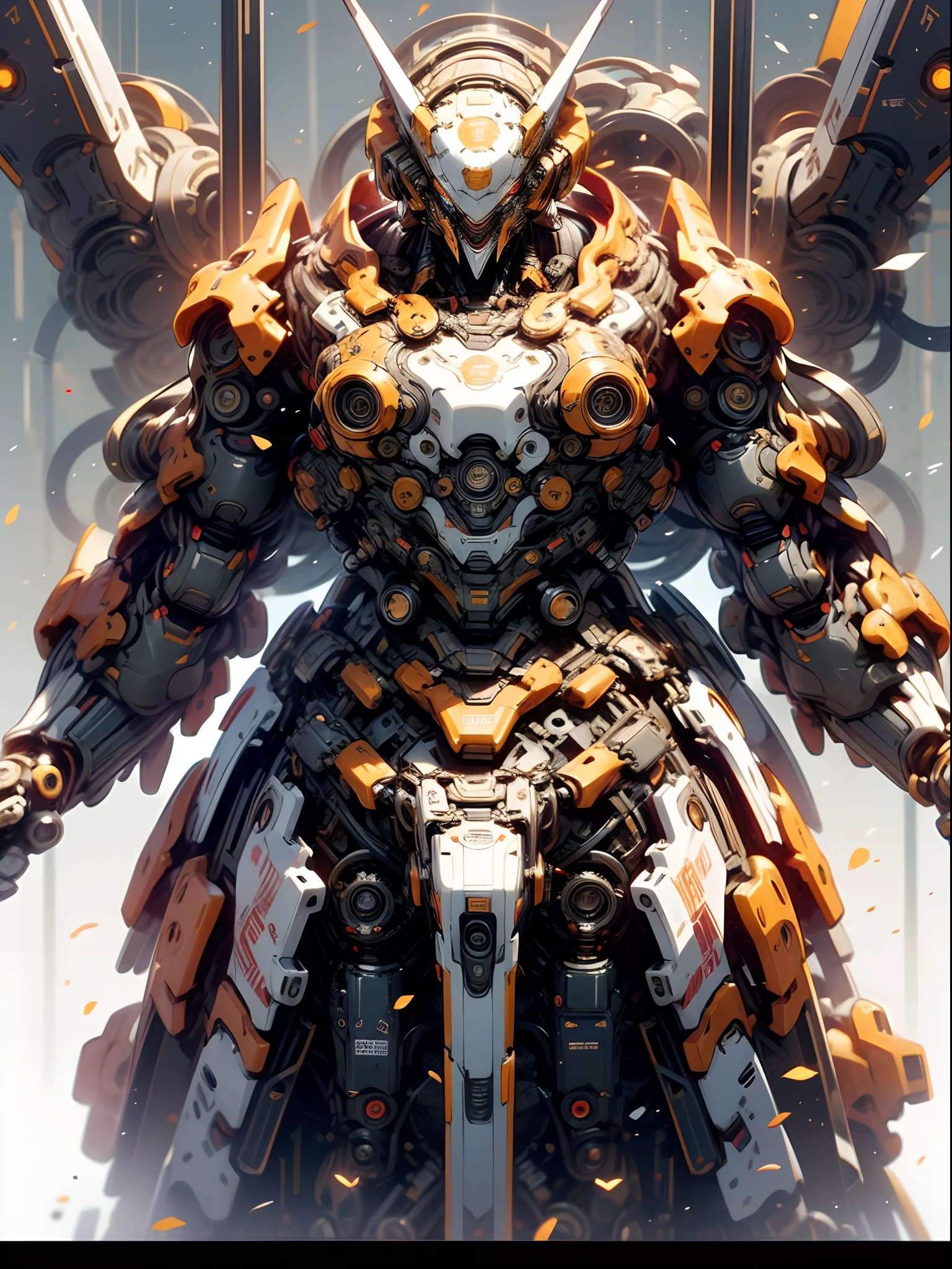 Mechanical steampunk-style mecha girl, made from mechanical parts, (mecha body), (mecha limbs), ((detailed face)), ((looking at camera)), gears and cogs, insane detail, ((dynamic pose)), cinematic lighting, steampunk background.