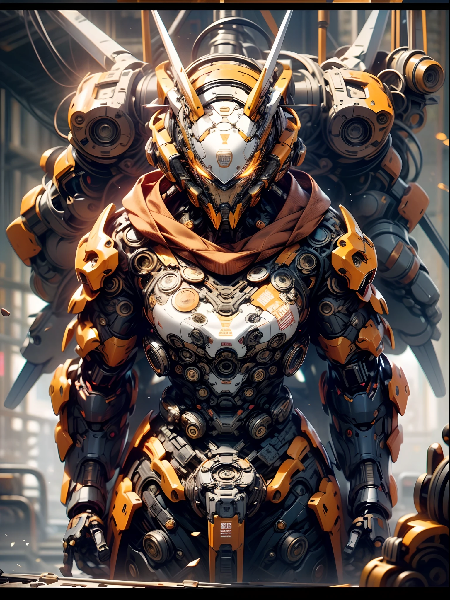 Mechanical steampunk-style mecha girl, made from mechanical parts, (mecha body), (mecha limbs), ((detailed face)),  ((looking at camera)), gears and cogs, insane detail, ((dynamic pose)), cinematic lighting, steampunk background.