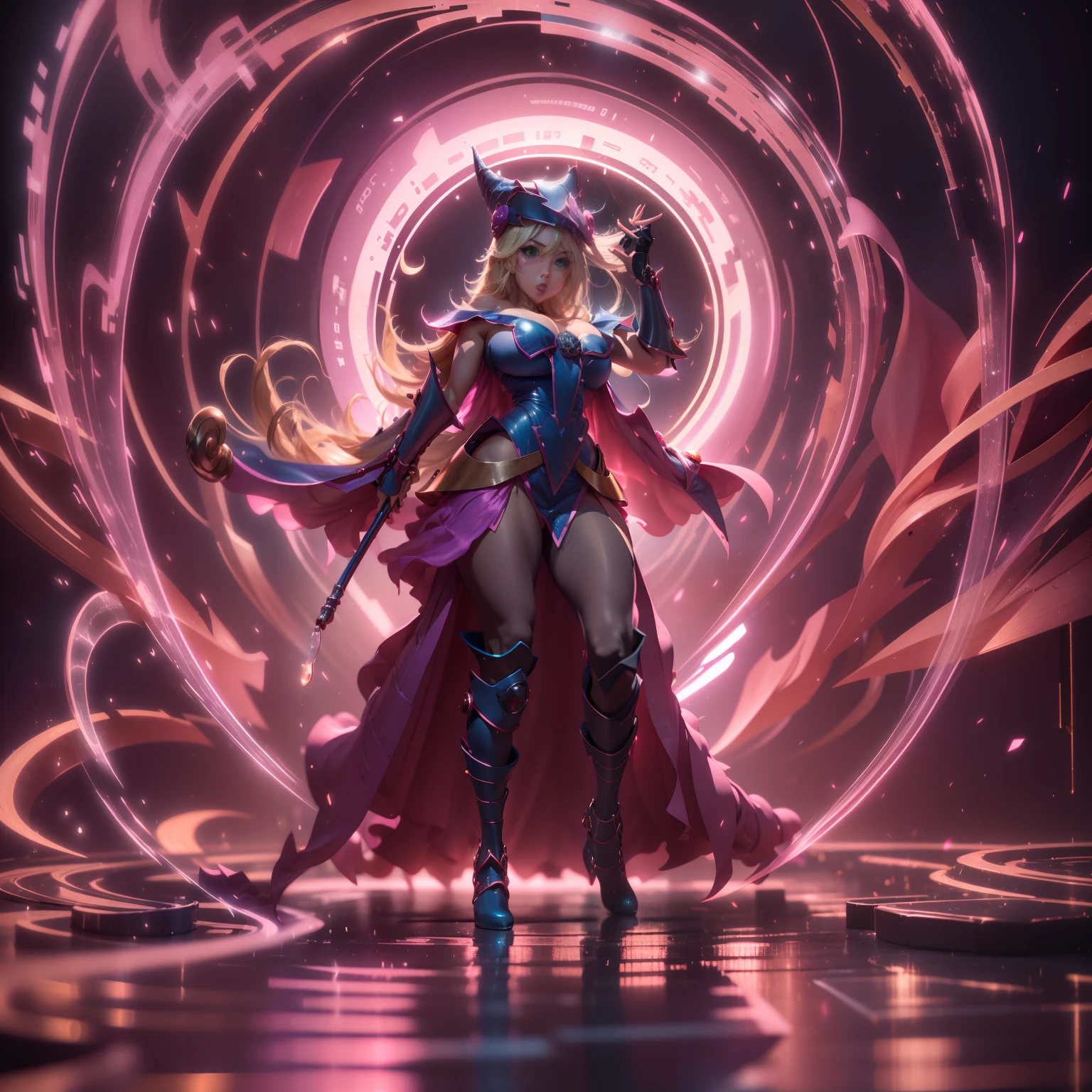 ((hiperrealista)), ((escena de cine)), dark magician girl  de rodillas, en el suelo, Llevar un traje transparente, perfecto, vista, hermoso rosa , Cara de Ahegao, fibre optic cables, Logotipos corporativos, HDR (High Dymanic Range), Trazado de rayos, NVIDIA RTX, Super resolution, Irreal 5, Sub-Surface Scatterring, Texturas PBR, postprocesamiento, Anisotropic filtering, profundidad de campo, maximum sharpness and sharpness, Texturas multicapa, Mapeo de albedo y especular, sombreado de superficie, Accurate simulation of light-material interactions, proporciones perfectas, octane representation, duotone lighting, ISO bajo, balance de blancos, regla de tercios, apertura amplia, 8K RAW, high-efficiency subpixels, sub-pixel convolution, glow particles