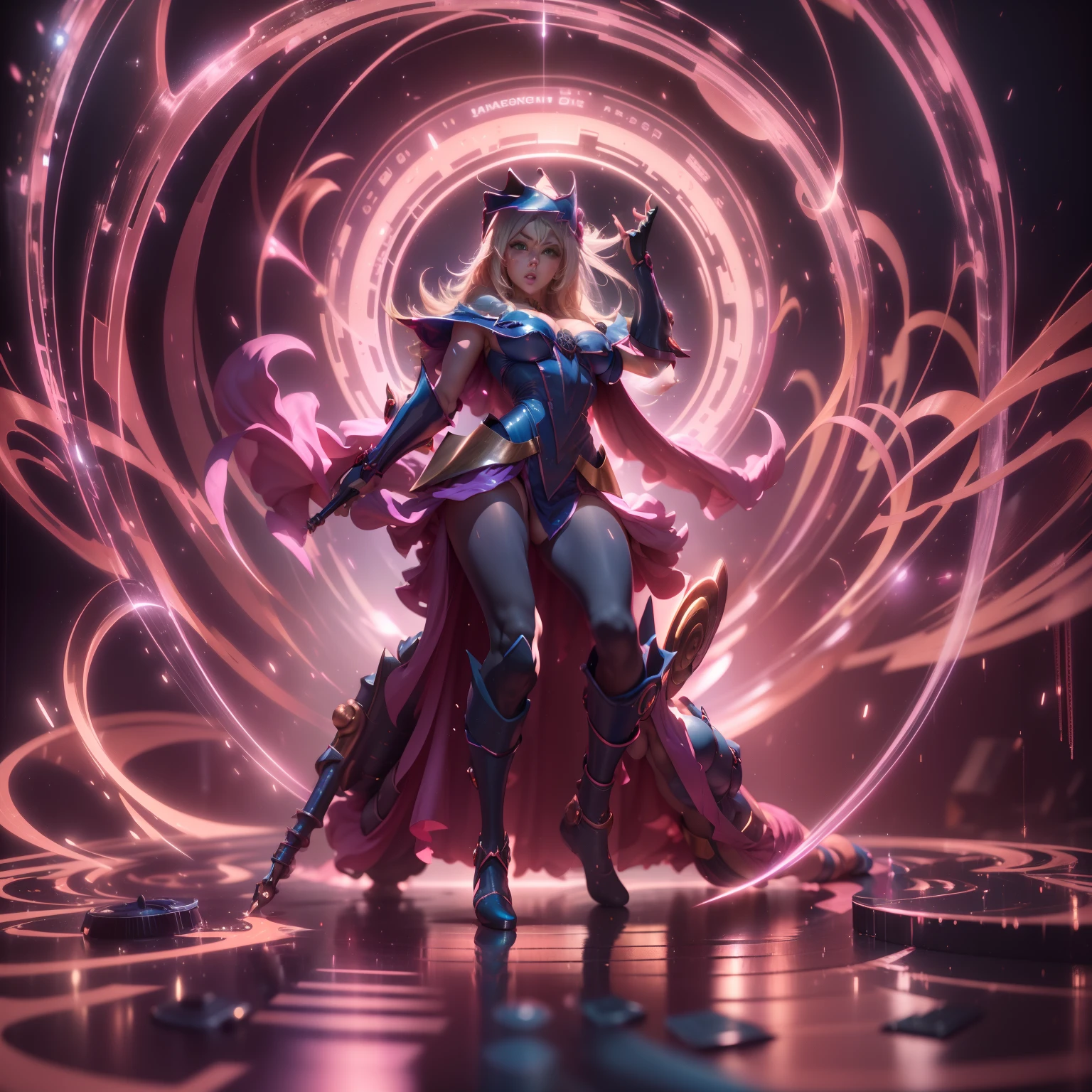 ((hiperrealista)), ((escena de cine)), dark magician girl  de rodillas, en el suelo, Llevar un traje transparente, perfecto, vista, hermoso rosa , Cara de Ahegao, fibre optic cables, Logotipos corporativos, HDR (High Dymanic Range), Trazado de rayos, NVIDIA RTX, Super resolution, Irreal 5, Sub-Surface Scatterring, Texturas PBR, postprocesamiento, Anisotropic filtering, profundidad de campo, maximum sharpness and sharpness, Texturas multicapa, Mapeo de albedo y especular, sombreado de superficie, Accurate simulation of light-material interactions, proporciones perfectas, octane representation, duotone lighting, ISO bajo, balance de blancos, regla de tercios, apertura amplia, 8K RAW, high-efficiency subpixels, sub-pixel convolution, glow particles