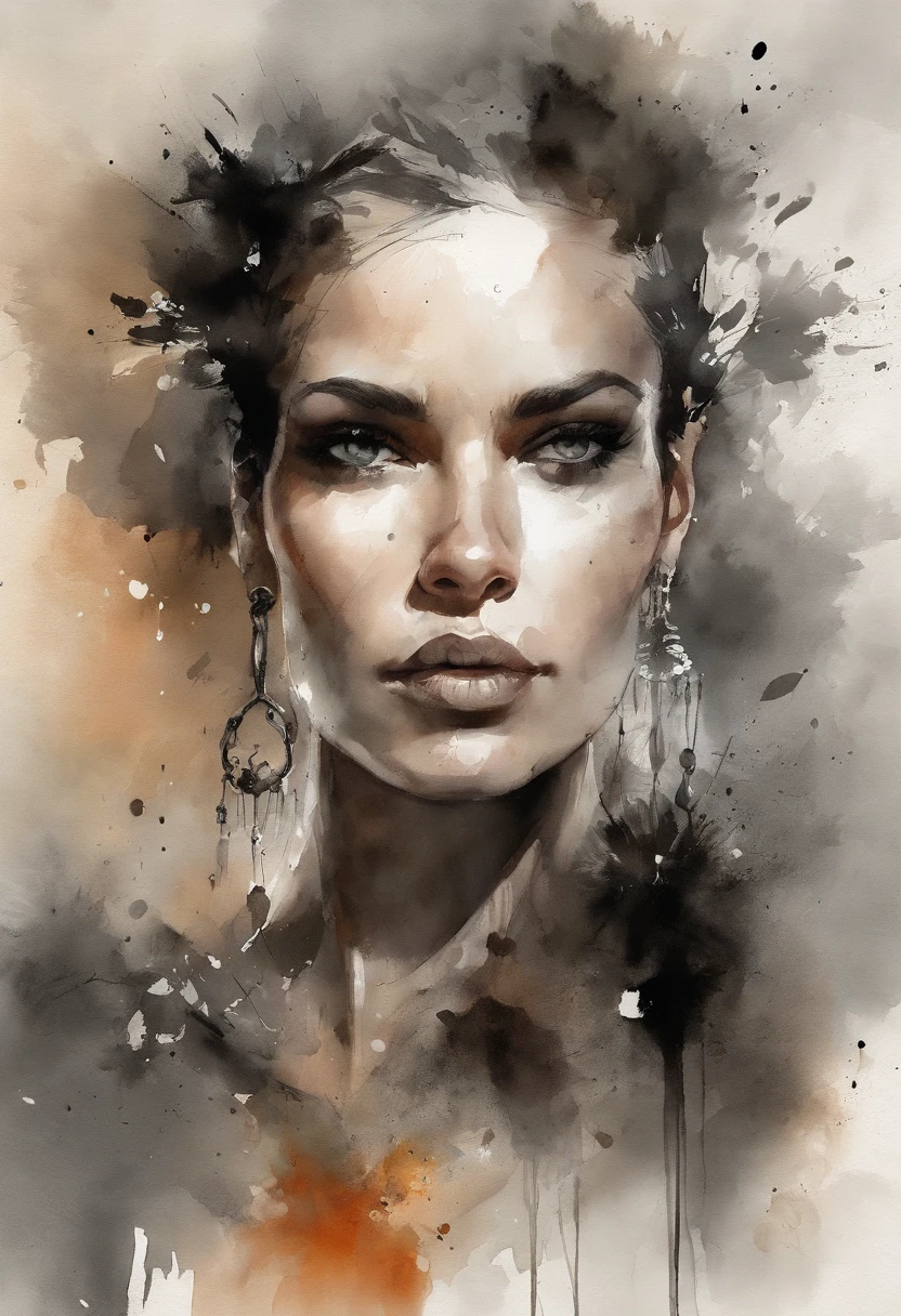 Illustration art by Russ Mills, Luis Royo, Darryl Zabrocki,mulher linda, Dynamic upper body posture, pele lisa, Olhos hiperdetalhados, Hiper-realismo, altamente detalhado, foco nítido, obra prima, perfect composition, science-fiction, arte, chiaroscuro, art-station, Motor Unreal 5, octane rendering, 8k, UHD, O estilo de Losh, WLOP
