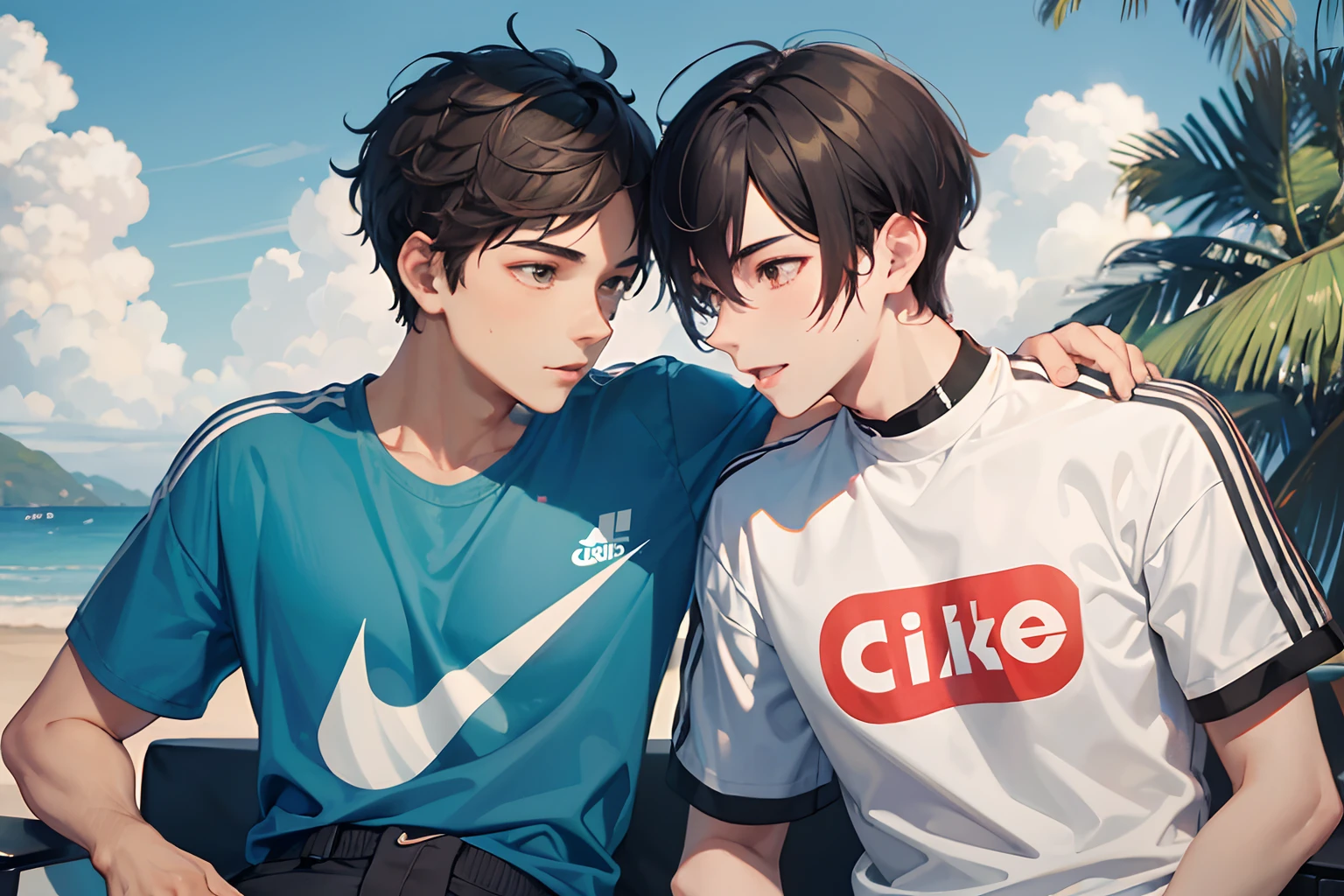 Healthy gay male relationship,2Masculino,Nike,conversar,Adidas,estilo yaoi,夏天,,Zhiyu, curar