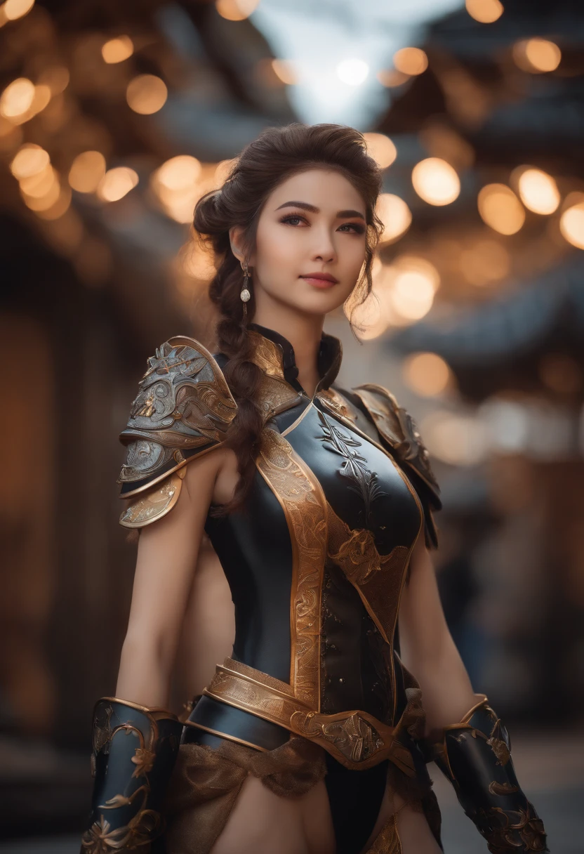 a skinny girl, latin face, suit, smile you can see the teeth, wavy hair, full body, very detailed body, very detailed face, shiny skin, detailed_eyebrows, beautiful_eyes, realistic skin, ultra-realistic, sharp and highly detailed focus, 8k, shogun raiden from genshin impact cosplay