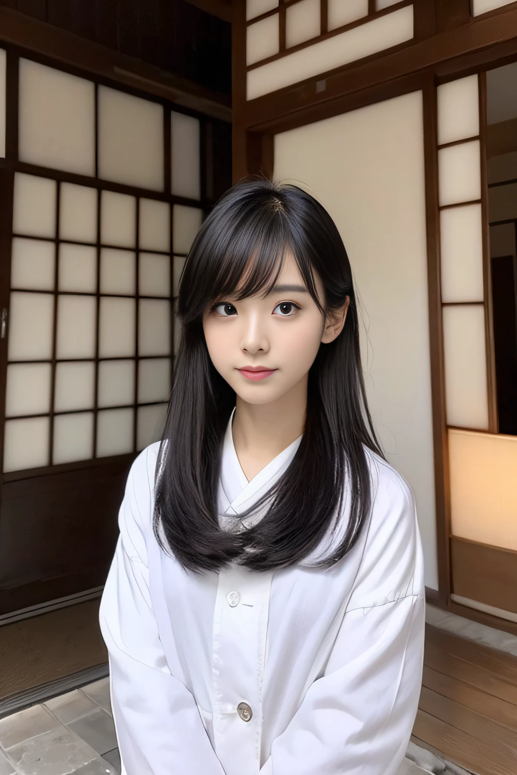 masterpiece:1.3、Japan Beauty Ghost:1.3,outside of house、