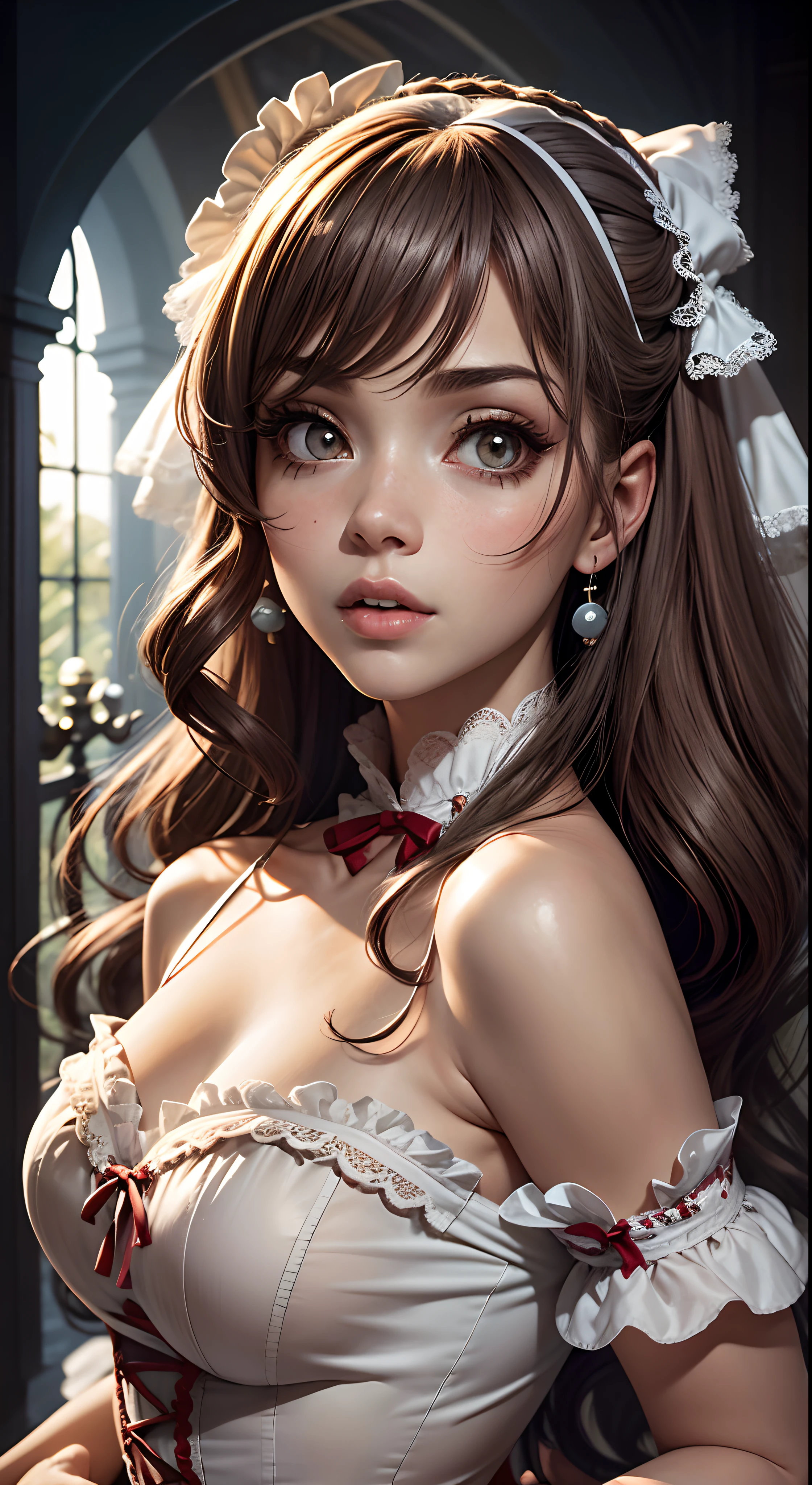 fotorrealista, high resolution, 1 mulheres, sozinho, hips up,(Fantasia de ta), Olhos bonitos, cabelos brancos, olhos anelados, (Yuki,capa,)