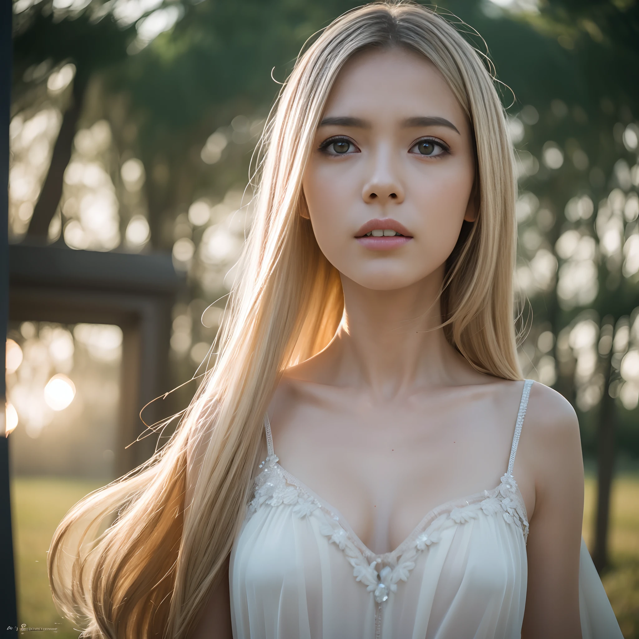 (((nffsw))), (((masutepiece))), (((8K))), (((hight resolution))), (((surrealism))), (((Cinematic lighting))), god rays, Zoom Layer, (((FULL BODYSHOT))), F/4.0, canon, Shiny skin,Detailed skin,Detailed face, Detailed eyes, １French human princess, Long Blonde Hair, serious facial expression,  battle field、Princess who lost the war、The enemy took off my dress、Underwear is visible