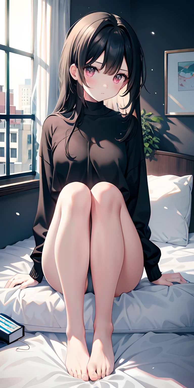 SeaArt Bot
Txt2Img
Default
19:22:29
Middle school girl，tmasterpiece，Shy face,long hair, No bra，did not wear panties，The lower body is naked，Bare legged，Barefoot，sit on a bed，Snow-whiteskin，overcast day，with black hair，a pink eyes，thick thight，wallpaper, nsfw, long sleeve,