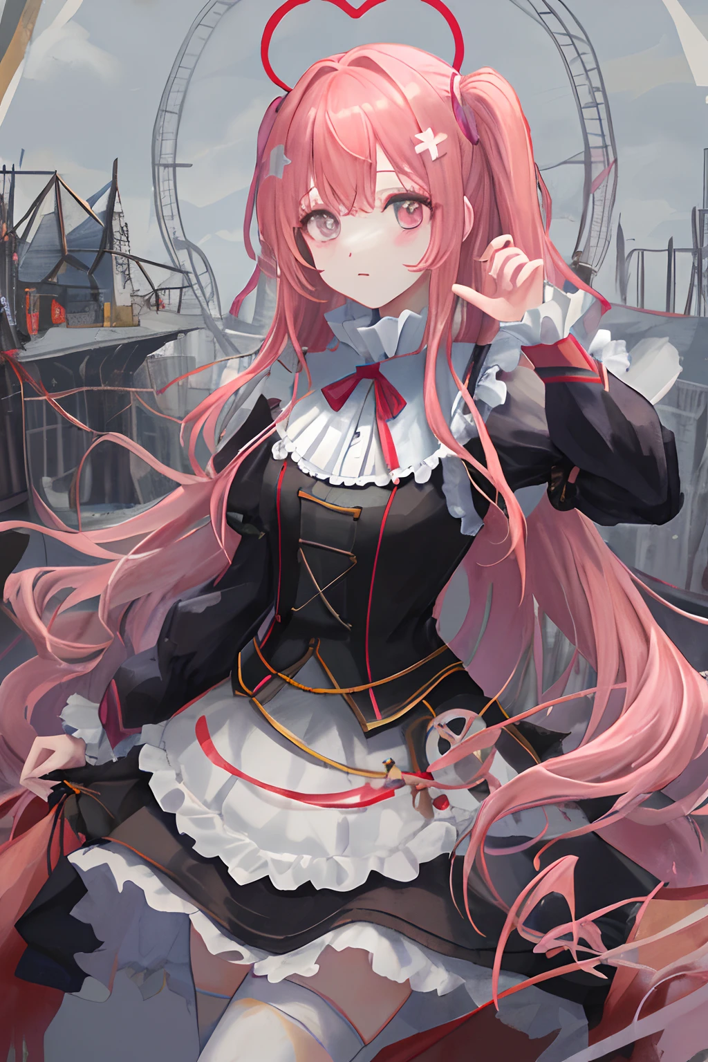 Official Anime Characters、(Dutch woman:1.1)、​masterpiece、High resolution、8K、
She was wearing a clown costume and、、I have very long pink hair、
Detailed skin、A detailed eye、Detailed clown makeup、
Inside the dusty circus arena、
Volumetric fog、volumetric dust、
Photos made with natural style photos on Canon EOS、
Popular at Art Station、Popular for Divian art、popular on flicker