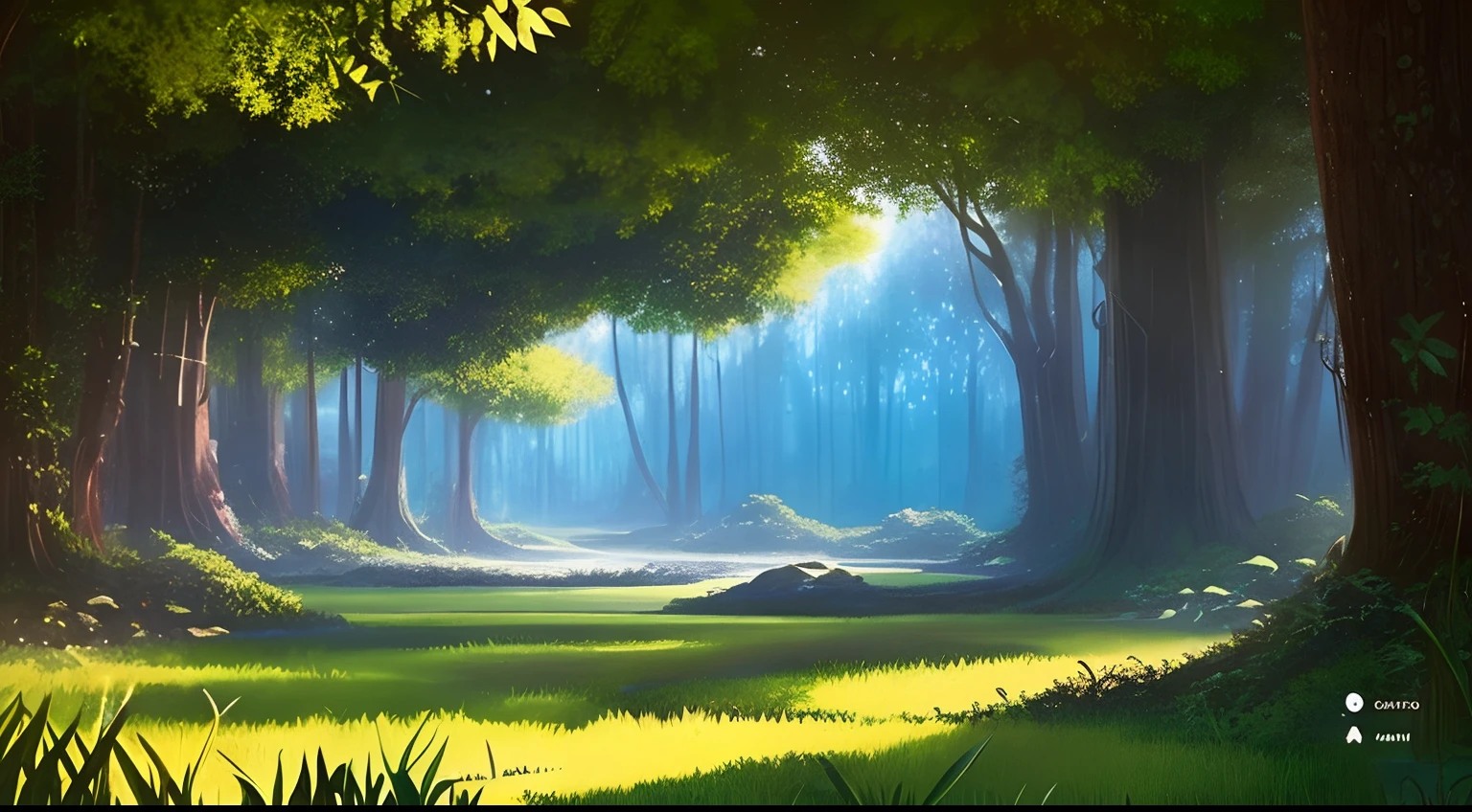 There is a horizontal landscape of a mystical forest in a concept art for a 2D game, arte conceitual, paisagem horizonal, jogo de plataforma 2d, plataformas :1.2, (obra prima)(Ultra realista),(melhor qualidade),(simetria perfeita:1.3)