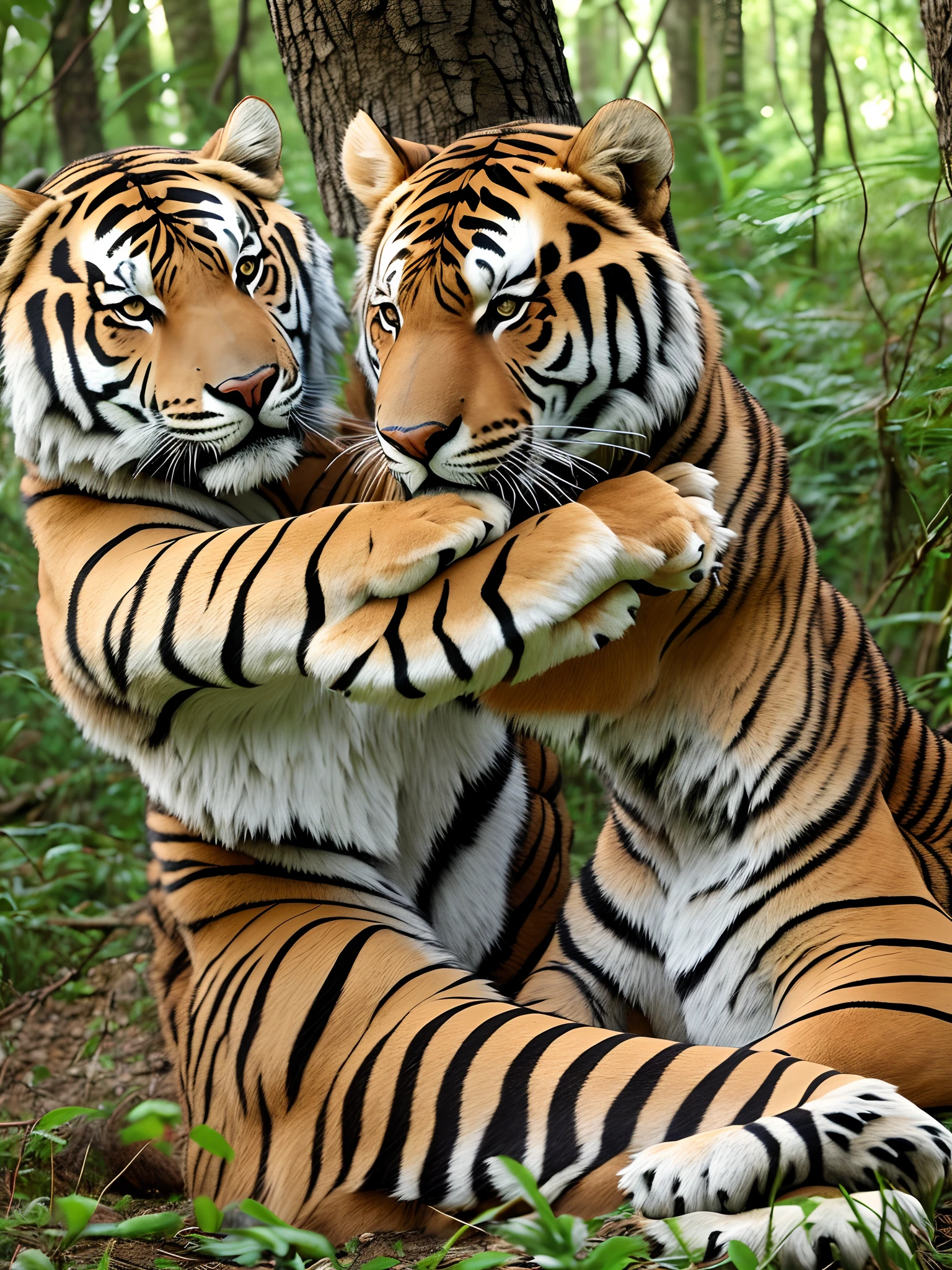 Tiger asking for hug, facefocus