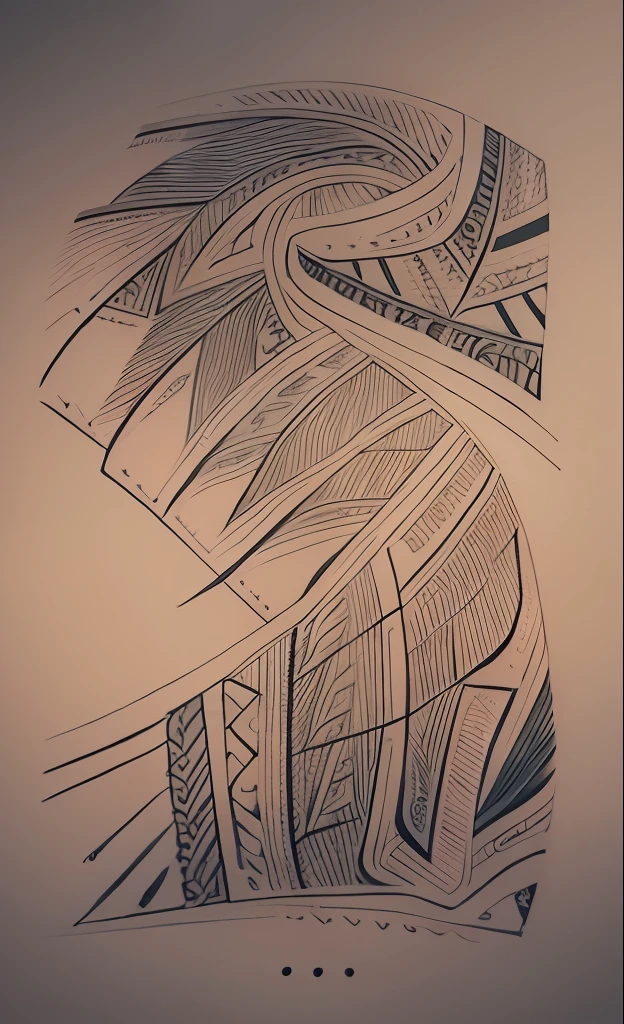Māori tattoo design, traditional, tattoo design, tiny lines, soft, delicate