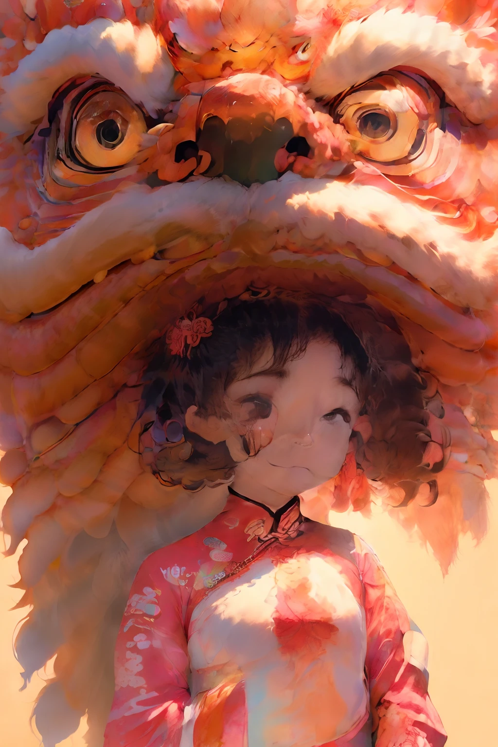 lion dance,Dance,4K Ultra HD, 超高分辨率, (Photorealistic: 1.4), Best quality,Masterpiece,Utra dilution,(pastel colour:1.2)