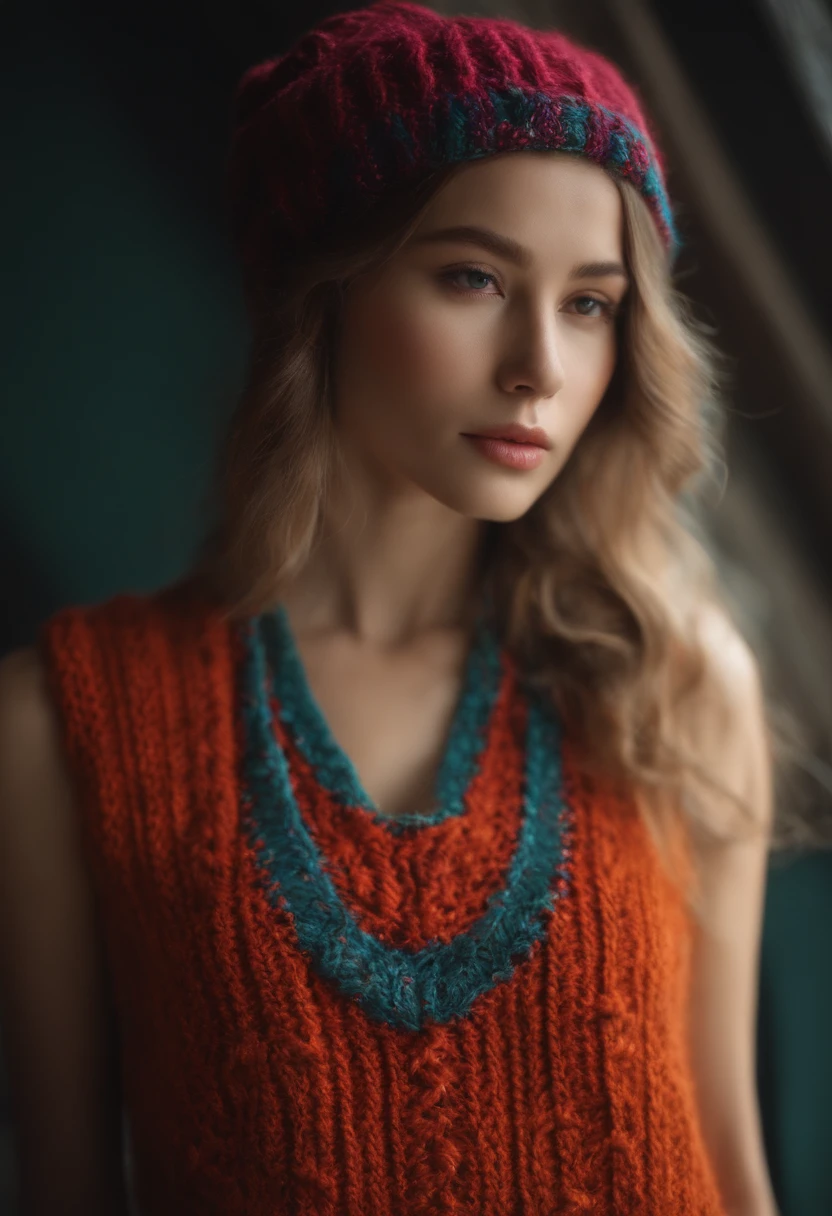 small tits、Knitted clothing、sleeveless