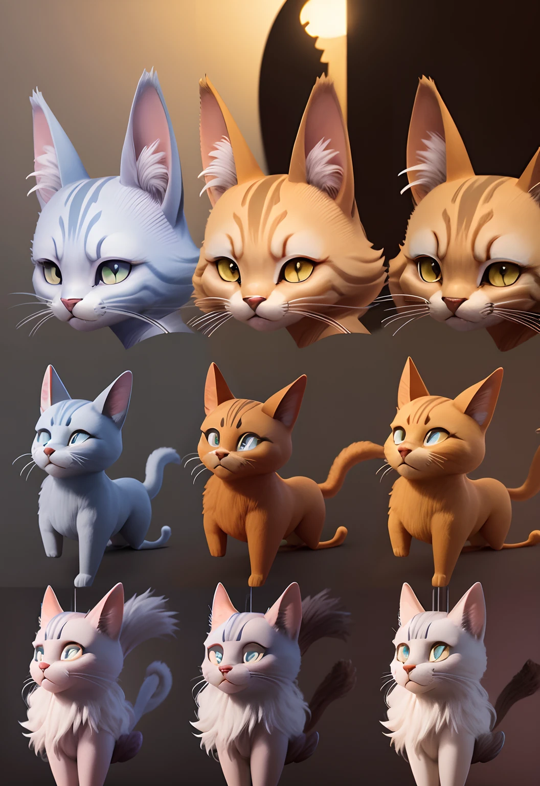 Model sheet esqueleto de gato! Alta qualidade, 3D, super realista.